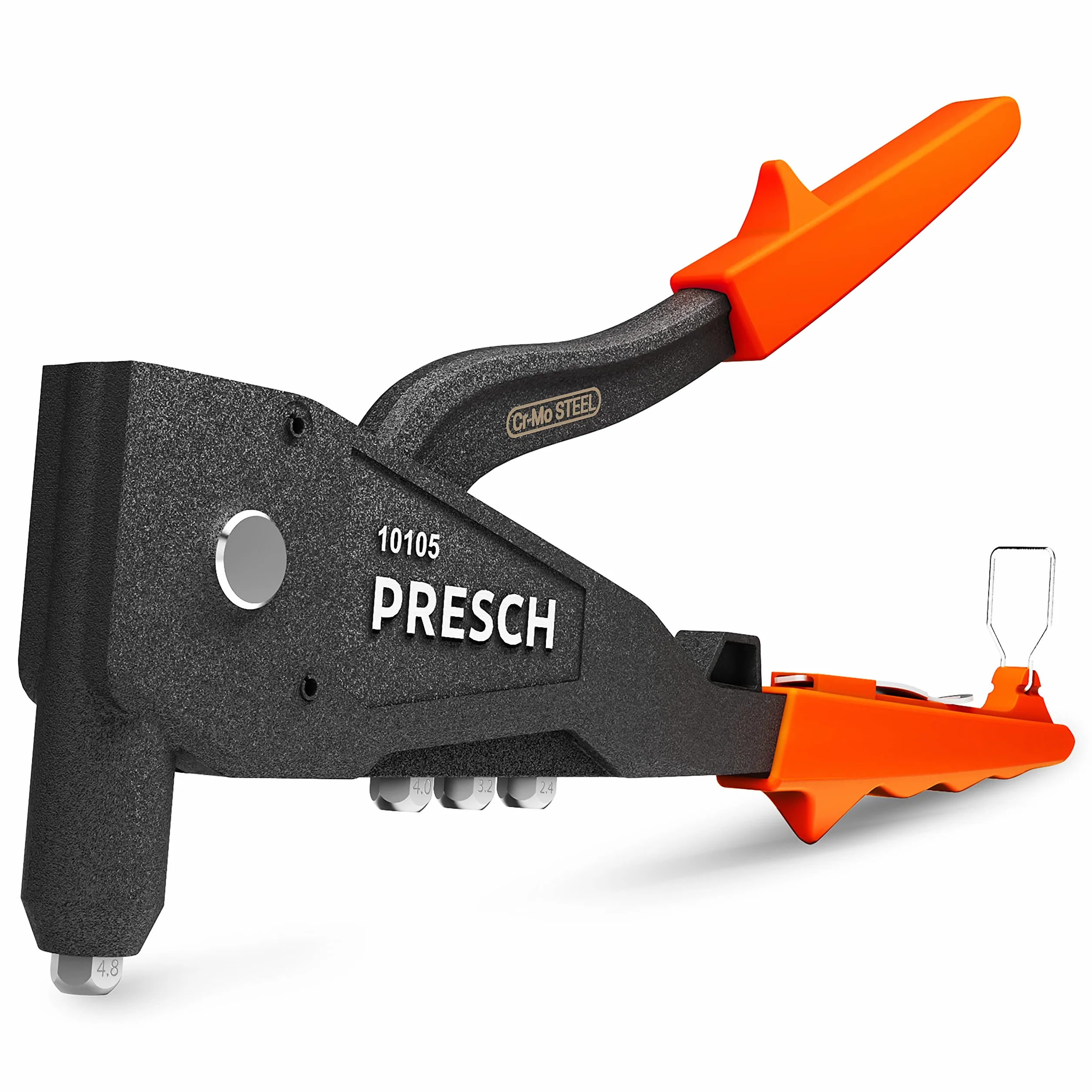 Presch Pistolet do nitów - Solidny, profesjonalny pistolet do nitów - Nitownica z ergonomicznym uchwytem do nitów zrywalnych - Stal Ø 2,4, 3,2, 4,0 mm i stal aluminiowa do 4,8 mm