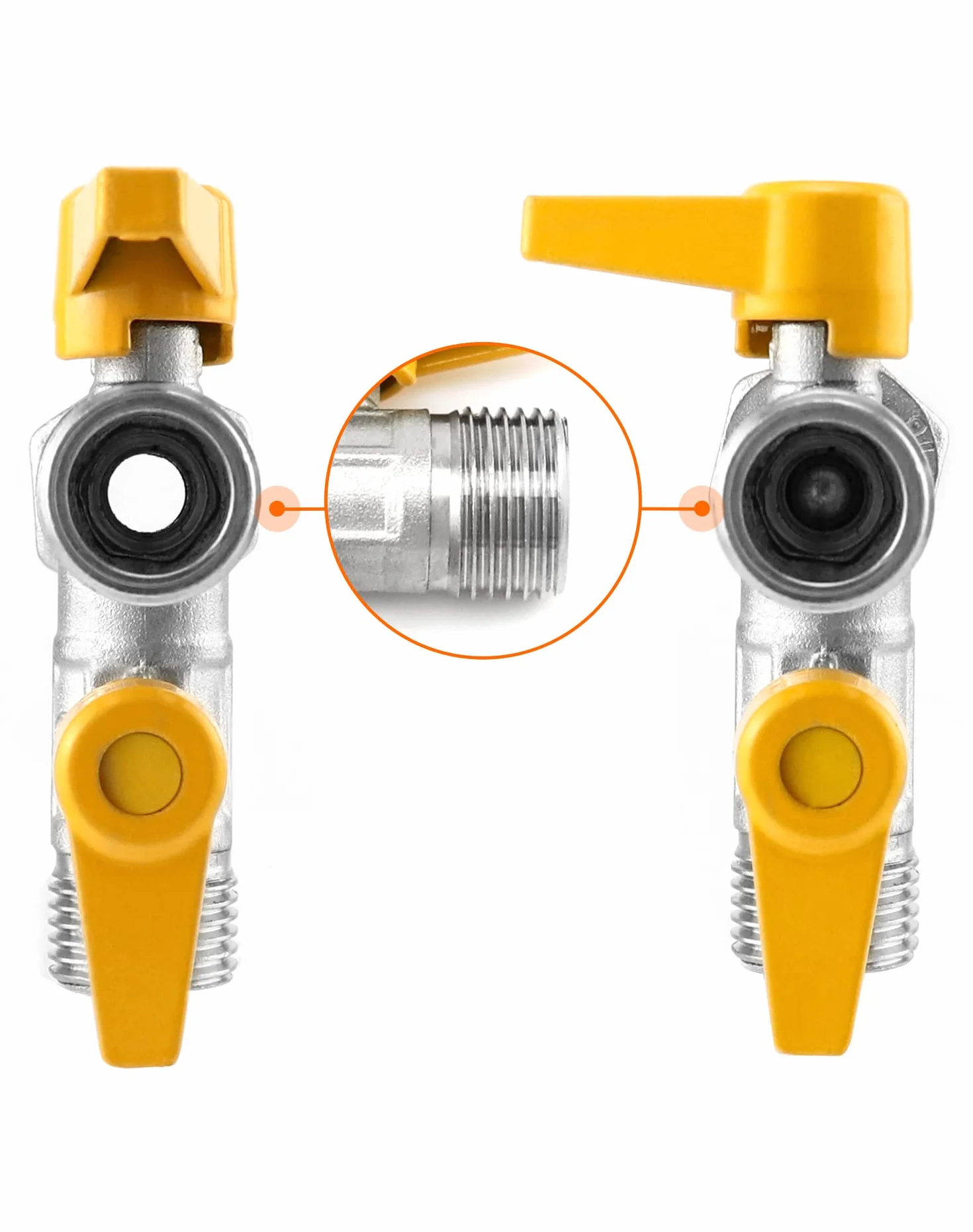 QWORK® 3 drogowy zawór przełączający, zawór adaptera G1/2" T, z zaworem odcinającym, mosiądz, odpowiedni do kuchni, łazienek