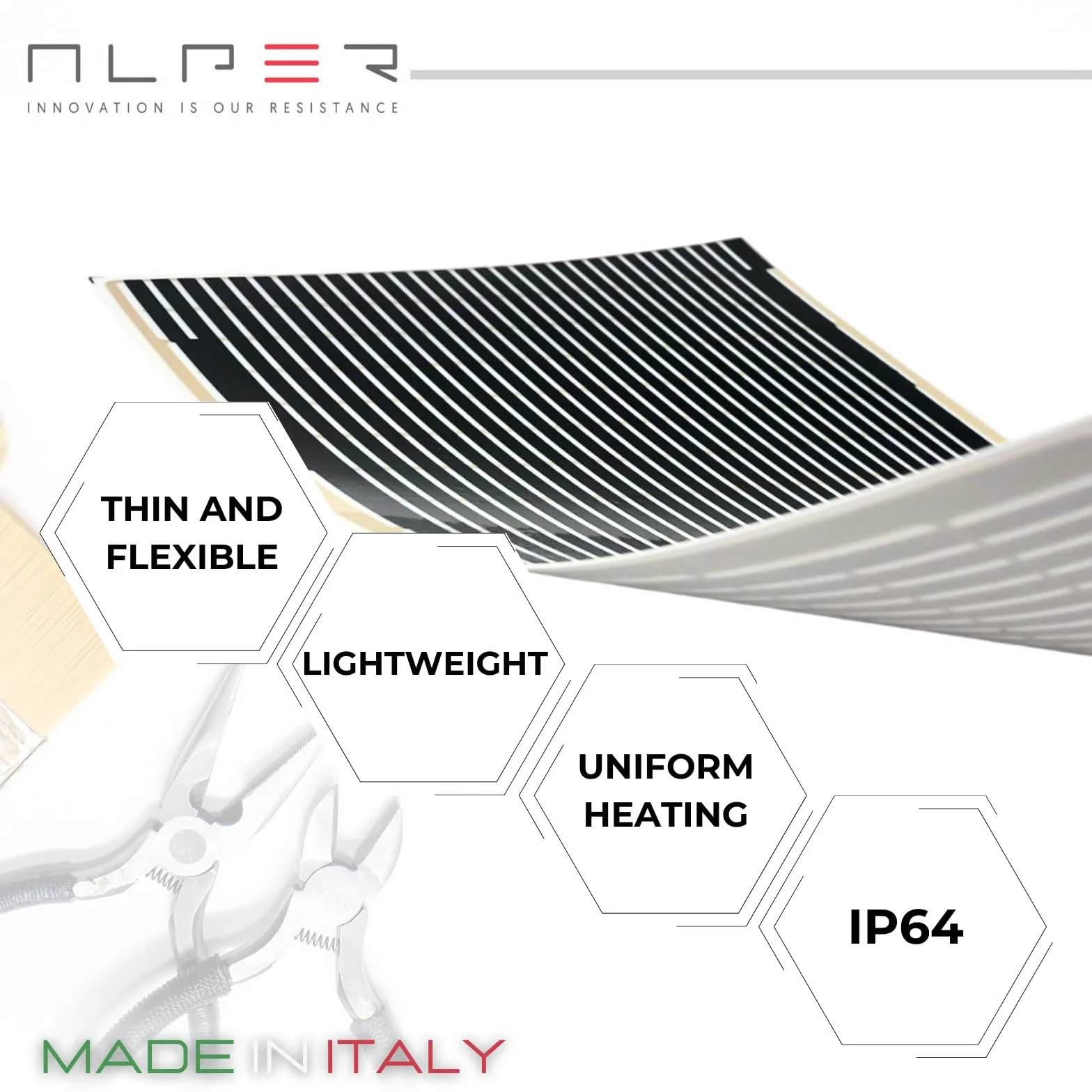 ALPER folia oporowa element grzejny 35x25cm PET poliester samoprzylepny 24V 50W