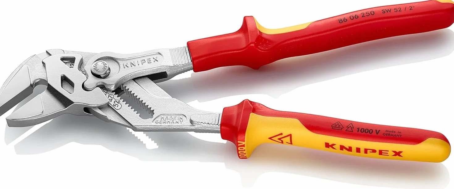 KNIPEX Szczypce-klucz szczypce i klucz w jednym narzędziu w opakowaniu z zawieszką chromowany z wielokomponentowymi osłonkami, 86 06 250 SB