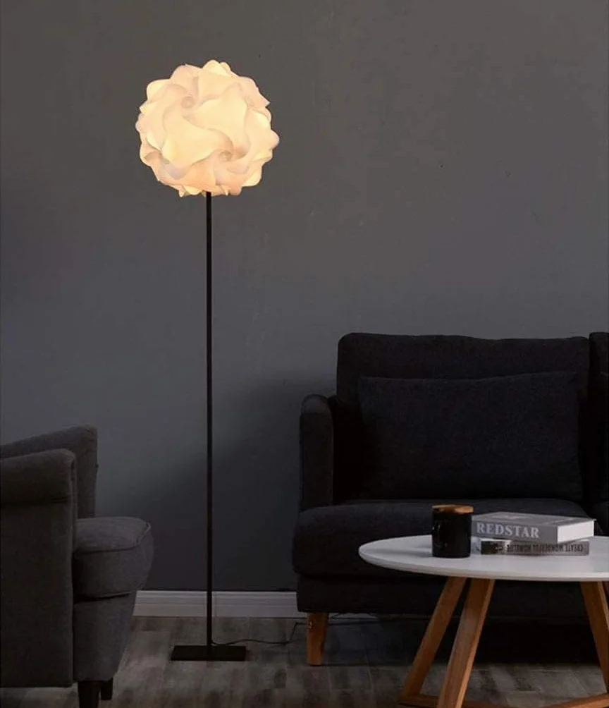 Lampa podłogowa, kreatywna lampa podłogowa LED, żelazna lampa podłogowa, ręcznie robiona papierowa lampa do czytania, lampa do salonu, lampa nocna, wysoki słup, lampa narożna