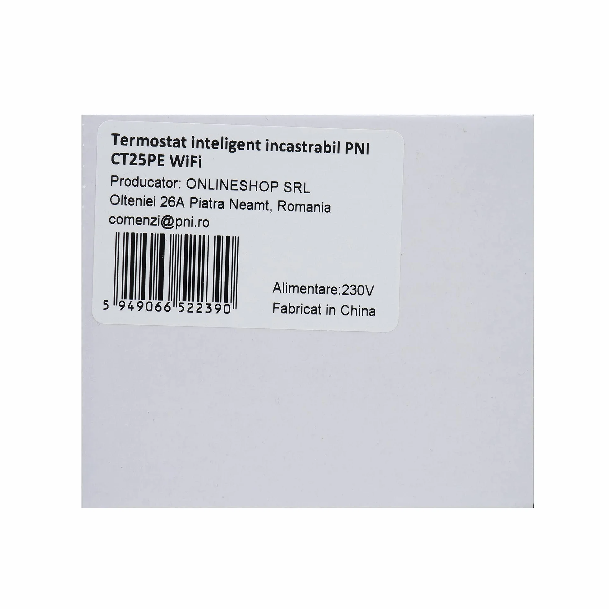 PNI Wbudowany inteligentny termostat CT25PE WiFi, sterowanie internetowe, elektryczne ogrzewanie podłogowe, Tuya Smart Mobile Appation, biały, 86 x 44 x 86 mm