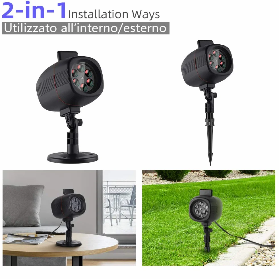 OUSFOT Świąteczne światła projektora LED IP65 16 slajdów HD
