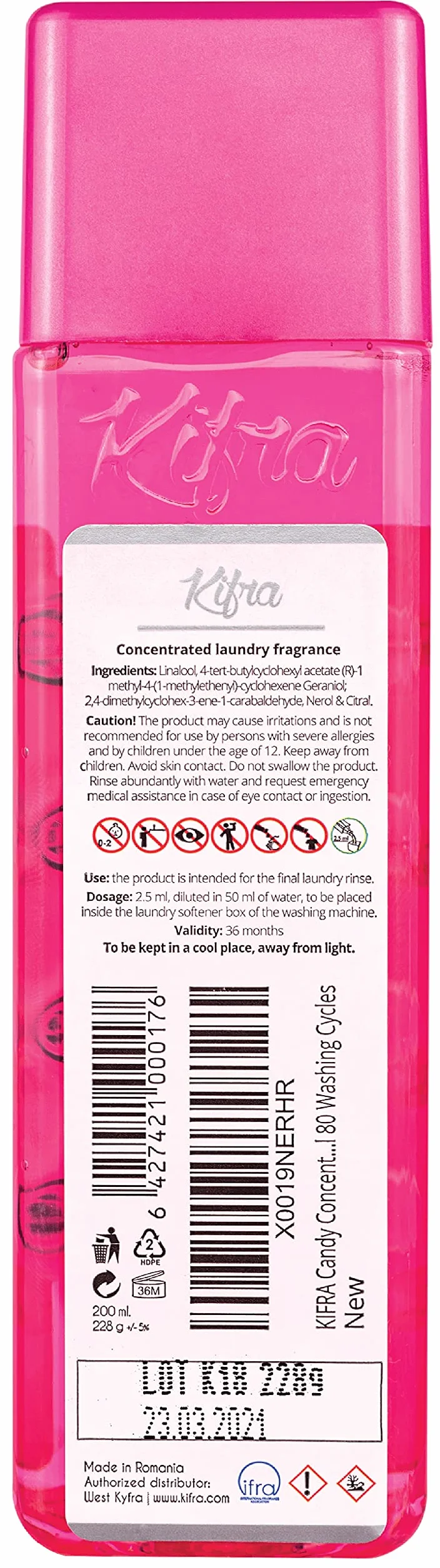 KIFRA CANDY Skoncentrowany zapach do prania 200ml na 80 cykli prania