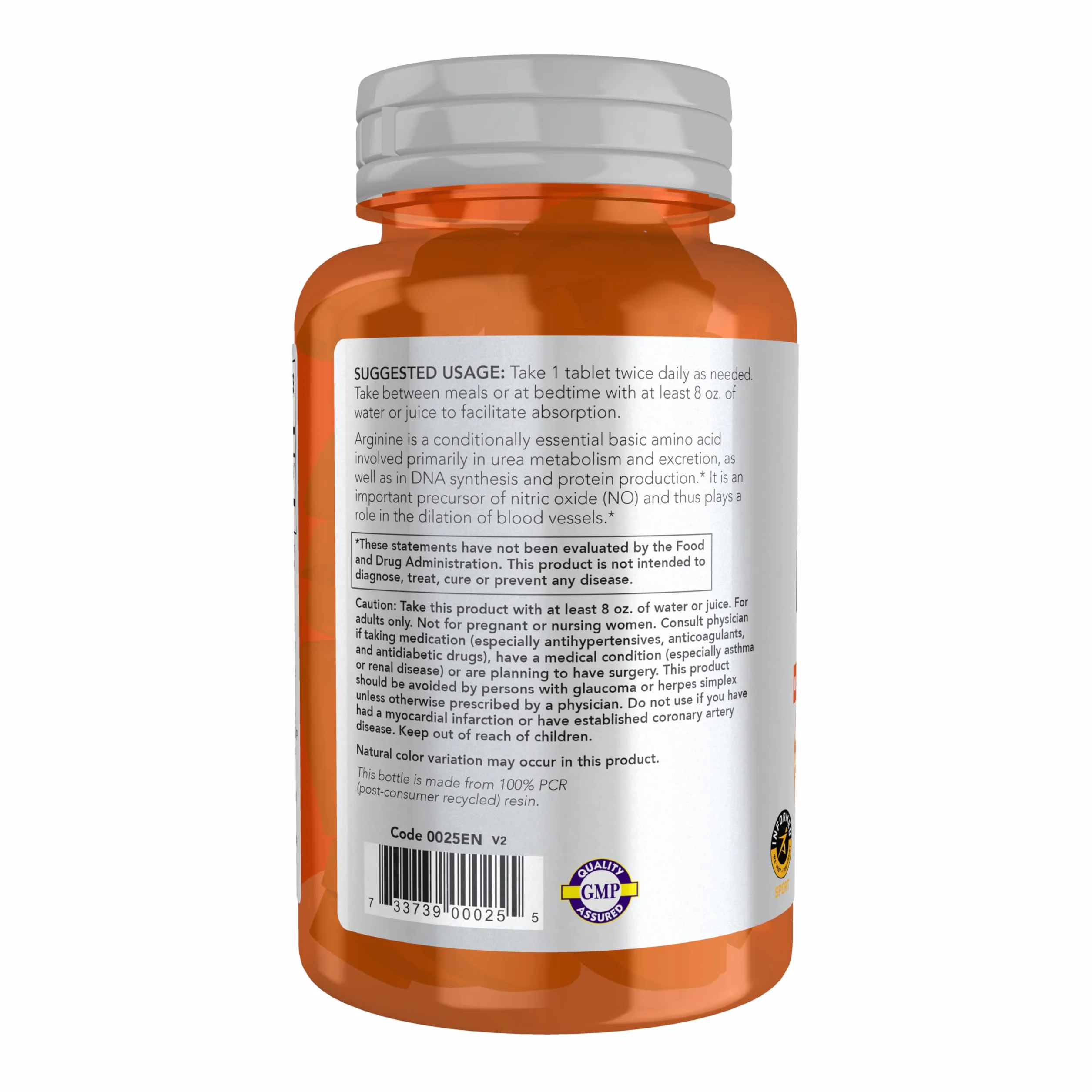 NOW Foods L-Arginine 1000mg 60 Tablets