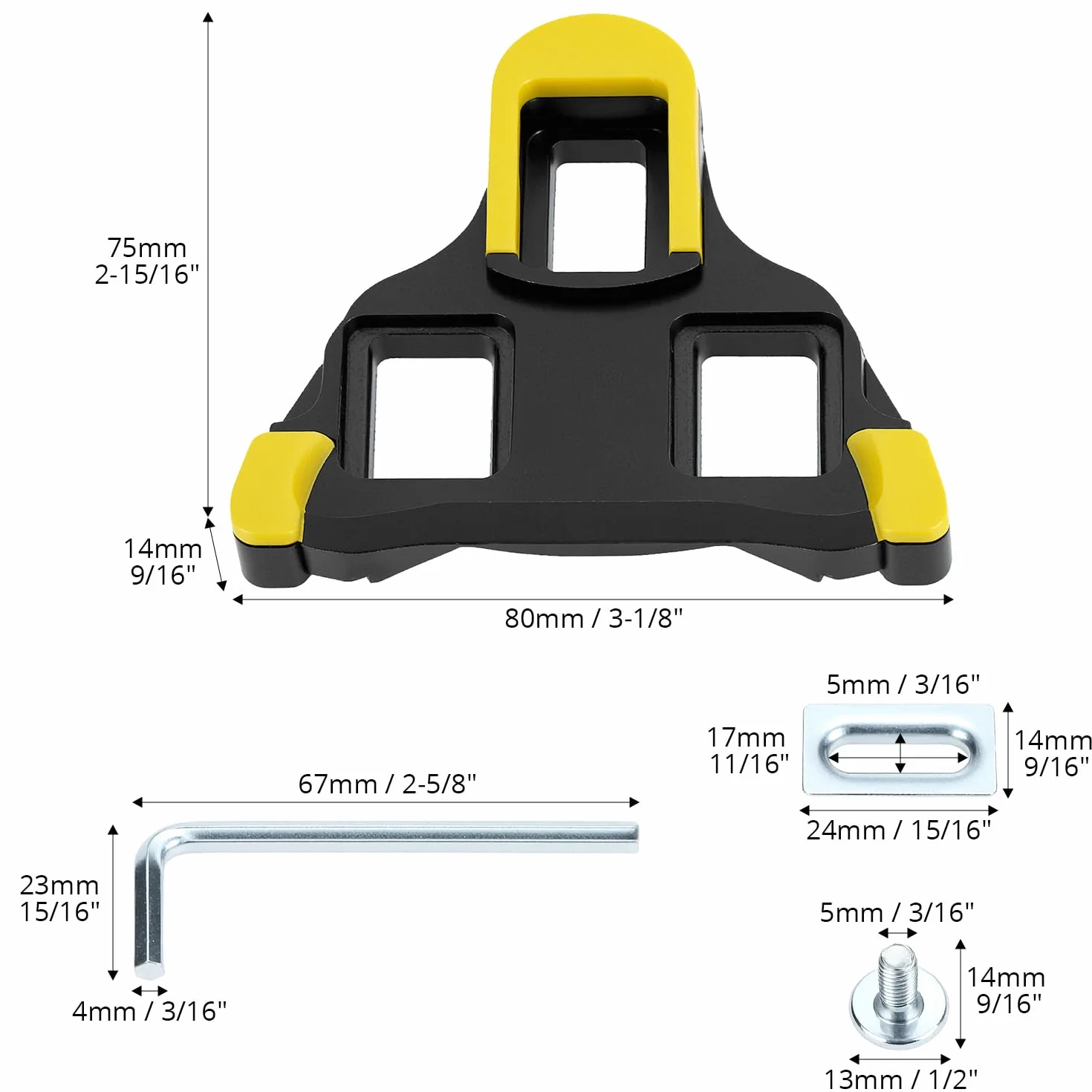 QWORK Knagi na pedały, zestaw spinek rowerowych, kompatybilny z systemami Shimano SPD SH11 SH12 SH10 SH51, do rowerów szosowych, kolarstwa halowego, MTB