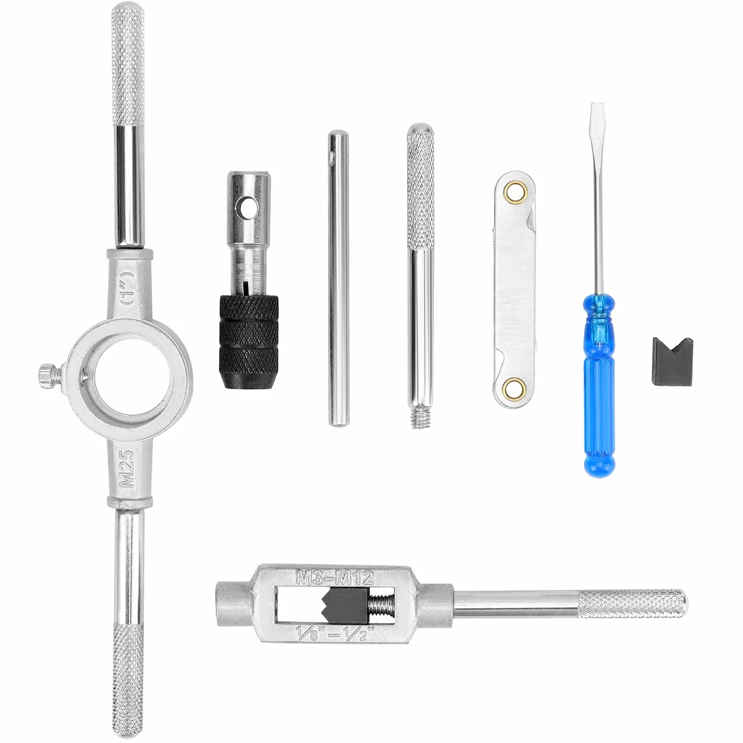 QWORK® 40-częściowy zestaw gwintowników - stal łożyskowa - metryka M3-M12