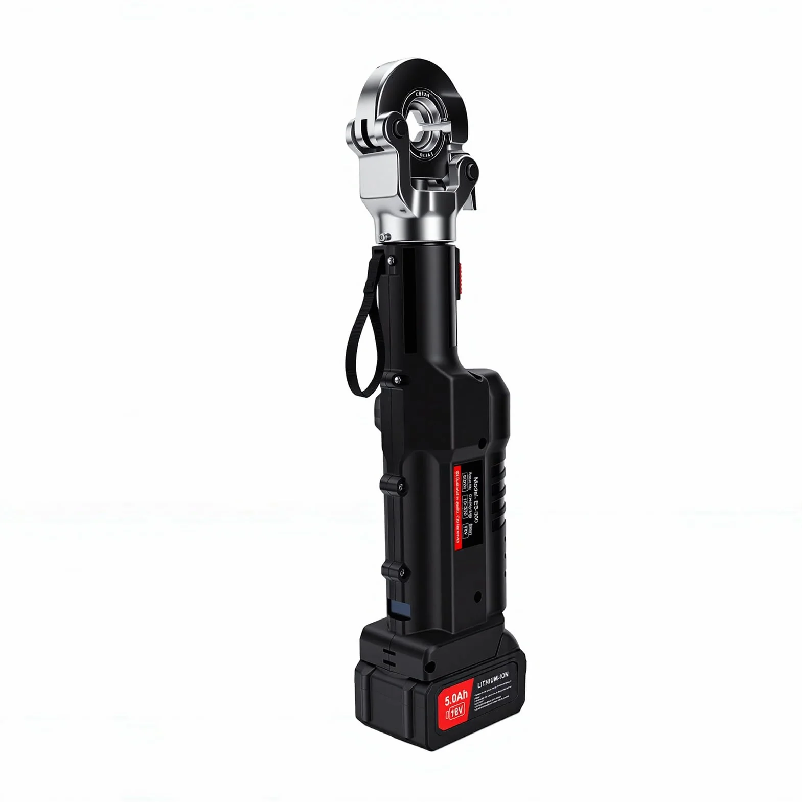 LiebeWH Bezprzewodowe Elektryczne Hydrauliczne Narzędzie do Zaciskania 60 KN, Akumulator 18V, Zaciskarka do Kabli z Wyświetlaczem LED i obrotową głowicą Miedzianych i Aluminiowych