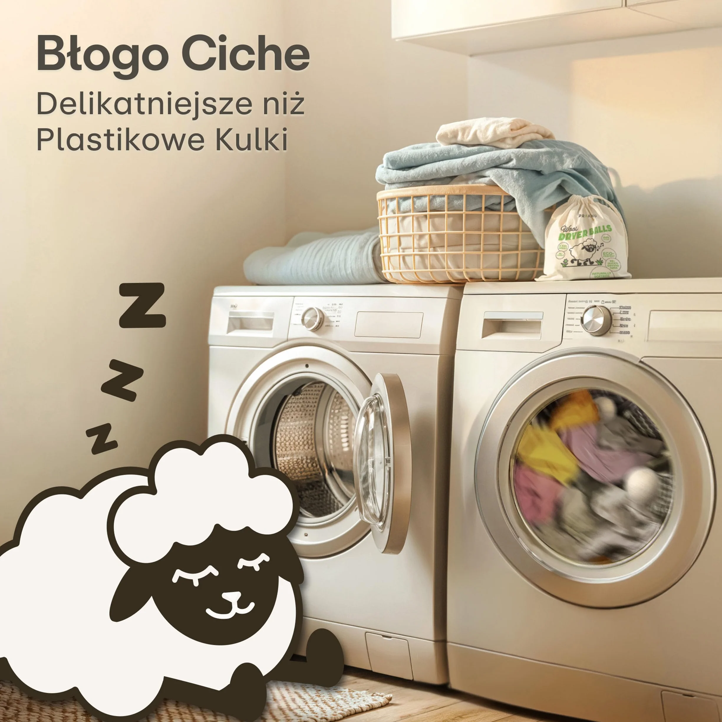 6 Kulki do Suszarki Bębnowej - 100% Organiczna Wełna Owcza - Kulki do Suszenia dla 𝗠𝗶ę𝗸𝗸𝗶𝗲𝗴𝗼 𝗣𝗿𝗮𝗻𝗶𝗮 i Krótkiego Czasu Suszenia- Idealne na Puch