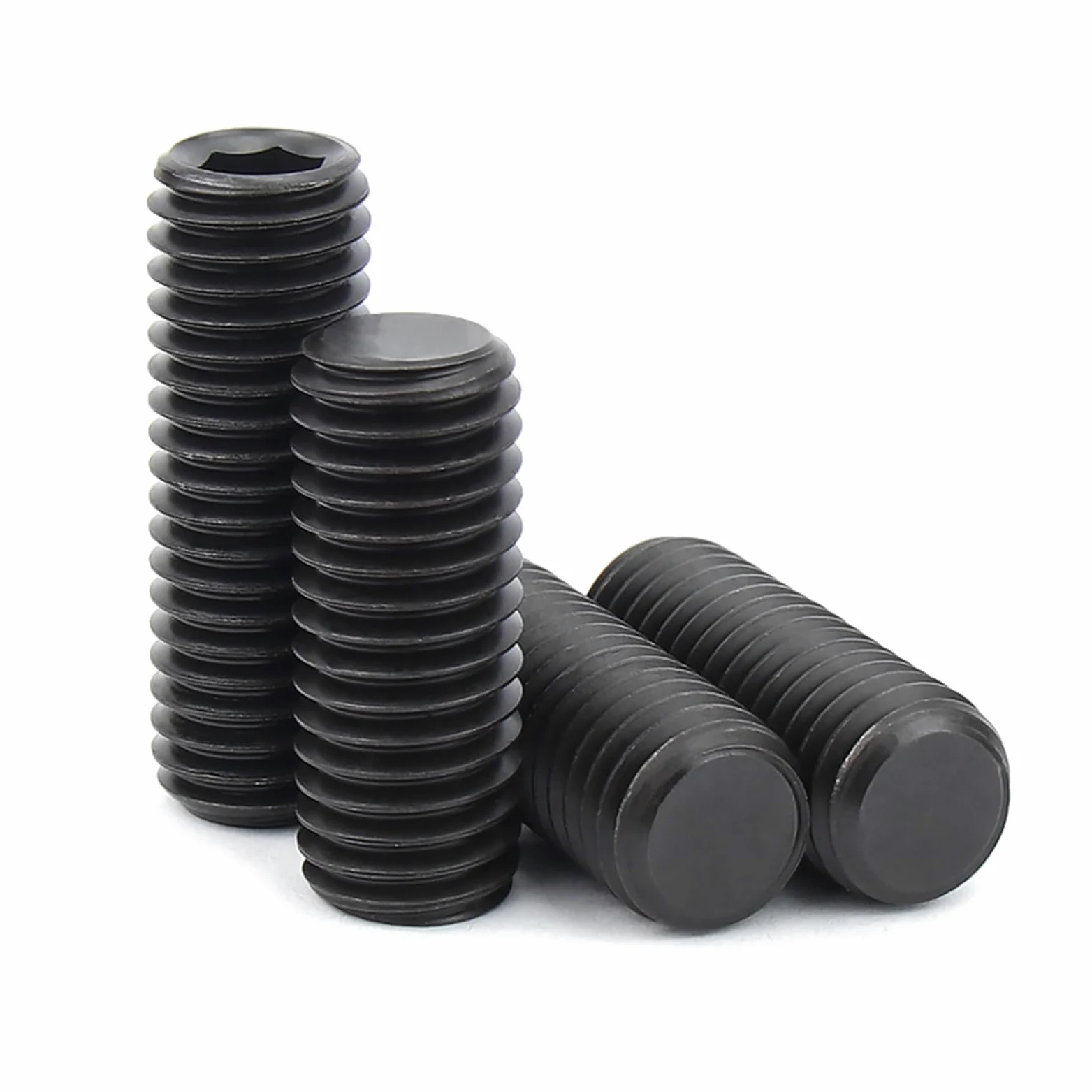 10/50 szt. M6/M8, długość 4-50 mm, czarna, ze stali stopowej klasy 12.9, z gniazdem sześciokątnym, wkręt dociskowy łbem i(50mm,M6(50pcs))