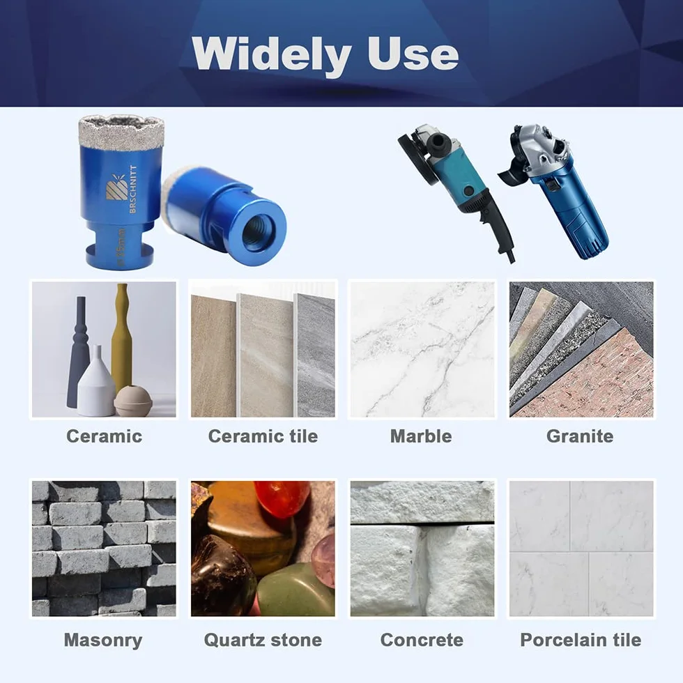 Zestaw wierteł diamentowych 20-50 mm otwornica M14 do płytek porcelanowych marmuru granitu