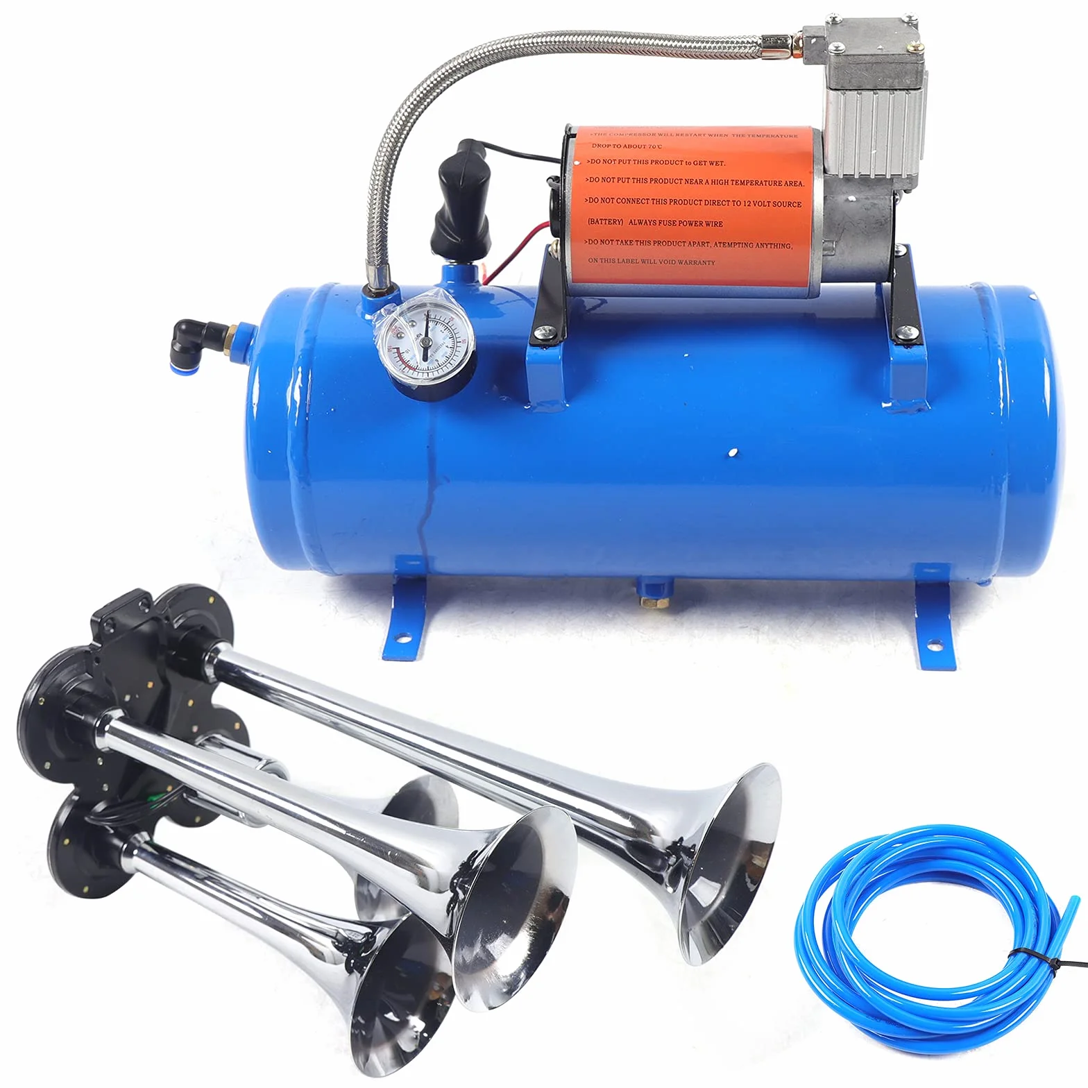 Sprężarka powietrza | kompresor powietrza | zestaw 6 litrów z 150 psi 12 V 6 l sprężarka powietrza kompresor 4 trąbki