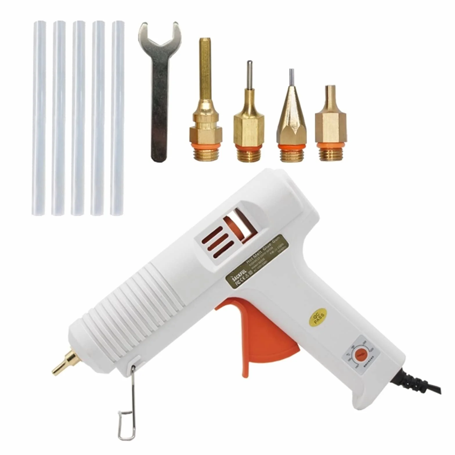 Pistolet do klejenia na gorąco do prac rzemieślnic 150W pistolet do klejenia na gorąco długa dysza średnica 1mm 1.3mm mała przysłona przemysłowy pistolet do klejenia DIY Craft Repair Tools pistolet do
