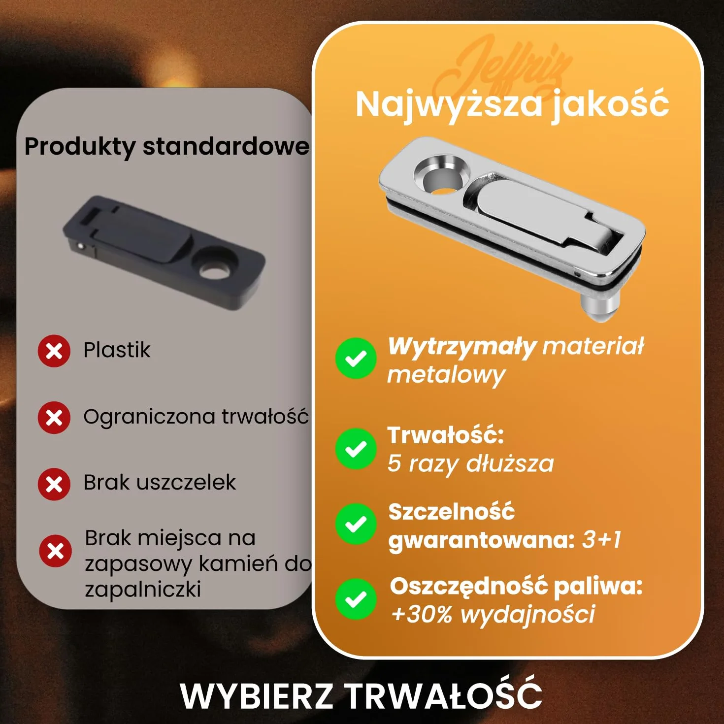 Uszczelka do Zapalniczek Kompatybilnych | Metalowy Korek Antyparowy Jeffriz | Zestaw Naprawczy z Watą, Gumą do Zapalniczek Napełnianych – Srebrny Akcesorium Prezent dla Kolekcjonerów i Palaczy