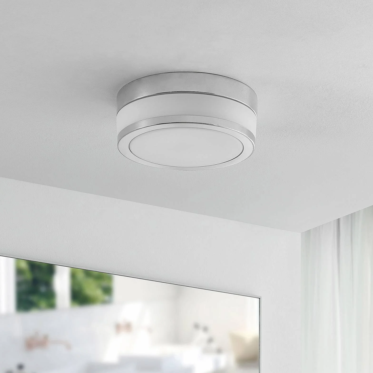 Lindby lampa sufitowa 2 -punktowa 'Flavi', styl nowoczesny, m. in. do łazienki, kolor chromowy, srebrny, szkło, żarówka E27