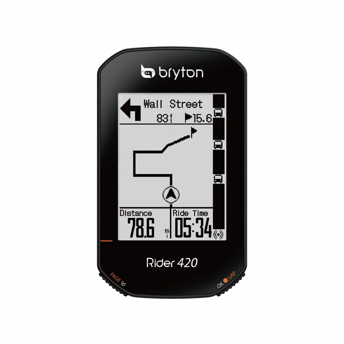 Bryton Unisex Dla Dorosłych Bryton BR420E Komputer Rowerowy, Czarny, 2.3"