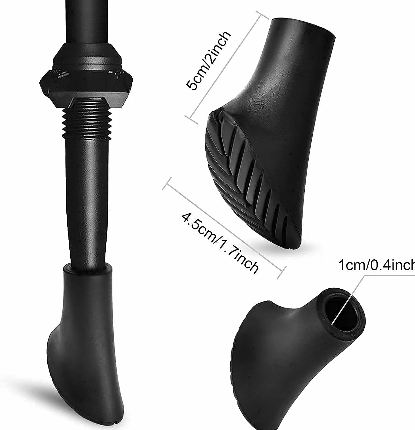 VABNEER 12 sztuk ochraniaczy końcówek kijków trekkingowych i nordic walkingowych, 10 mm