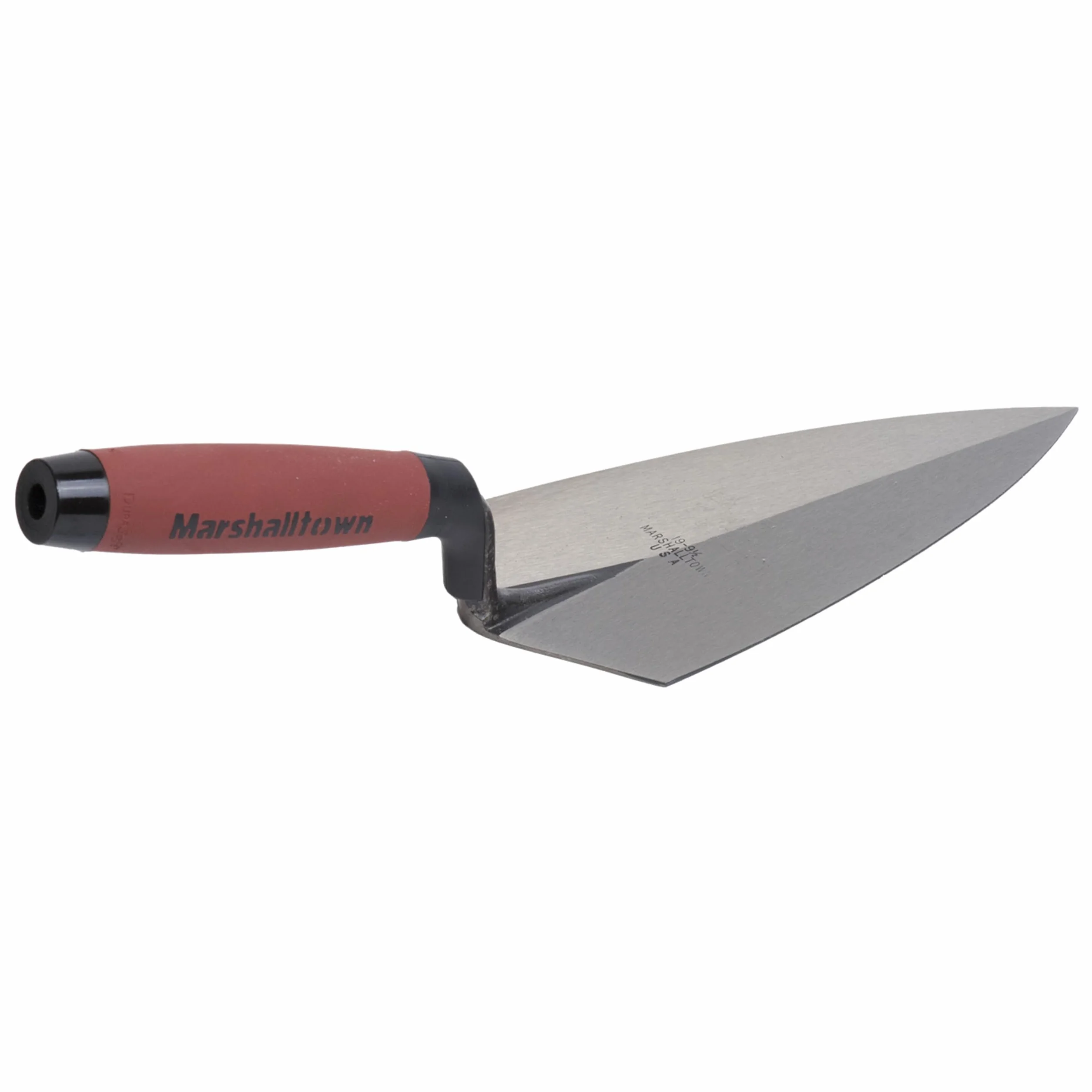 Marshalltown Kielnia, kielnia typu Philadelphia z uchwytem Durasoft, ze zwężoną końcówką i prostą szyjką, wykonana ze stali węglowej, wymiary kielni: 305x152 mm