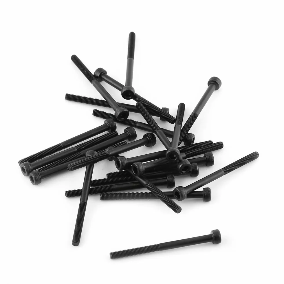 Viti M3X40 Vis M3 3. M3 Czarna śruba z łbem Sześciokątnym z łbem Walcowym Zestaw śrub M3 40Mm, Częściowo Gwintowana, 24 szt. (M3*40mm (częściowo gwintowany) 24 szt)