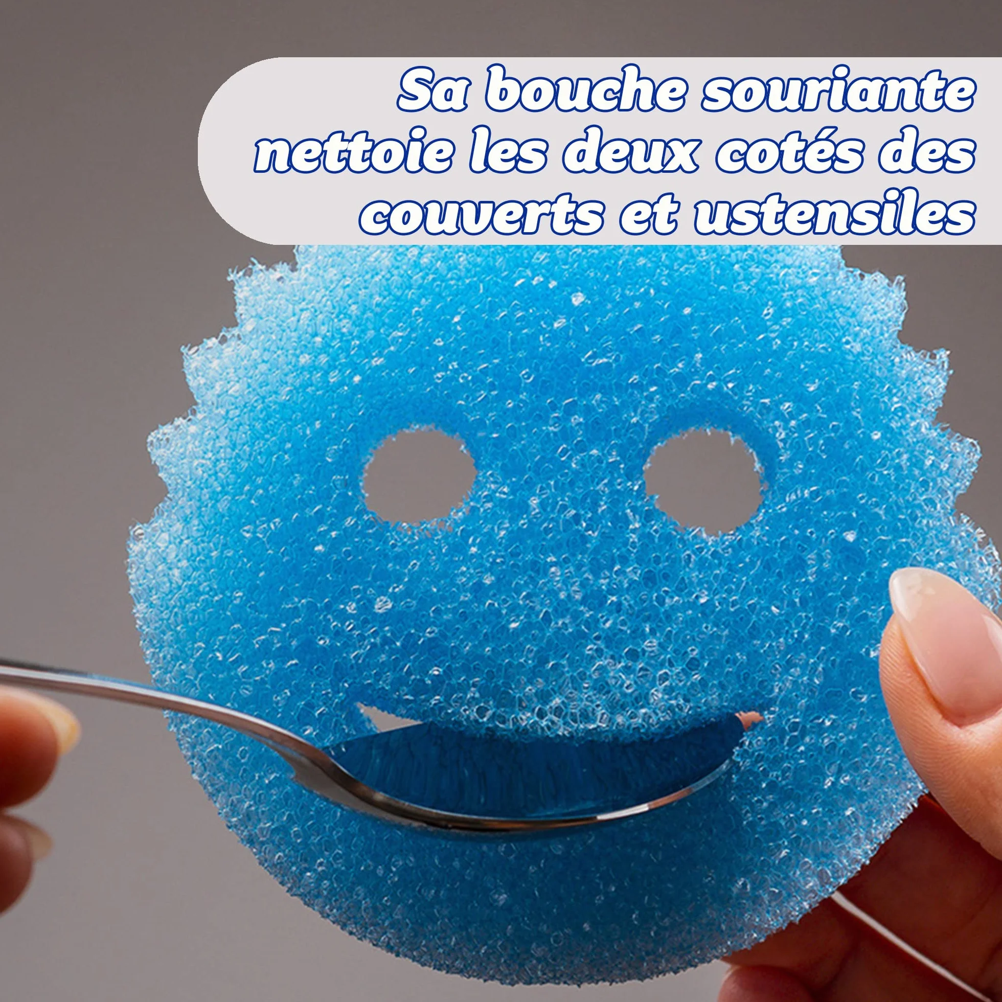 Scrub Daddy Colors Smiley Gąbka do czyszczenia, w opakowaniu zbiorczym – zmiana tekstury, odporna na zarysowania gąbka do mycia w kuchni, odporna na zapachy, można myć w zmywarce, 4 szt.
