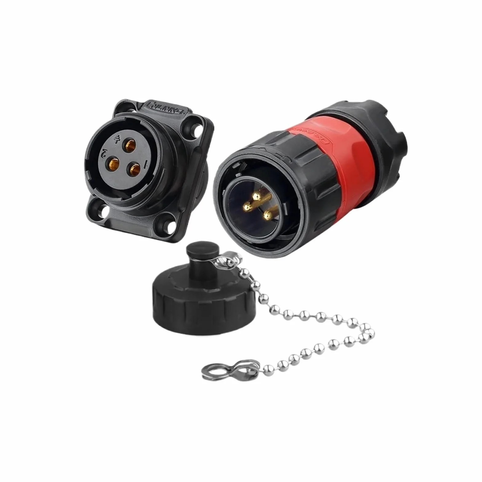 M20 2/3/4/7/9-pinowy kabel elektroniczny przewód do płytki PBT panel z tworzywa sztucznego 12V 5A-20A (3-pinowe gniazdo wtykowe)