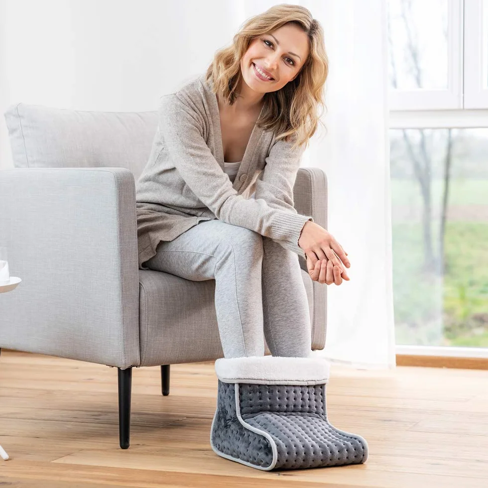 Beurer FW 20 Elektryczny Ogrzewacz Stóp Cosy 3 Ustawienia Temperatury Automatyczne Wyłączanie Pranie w Pralce Szary