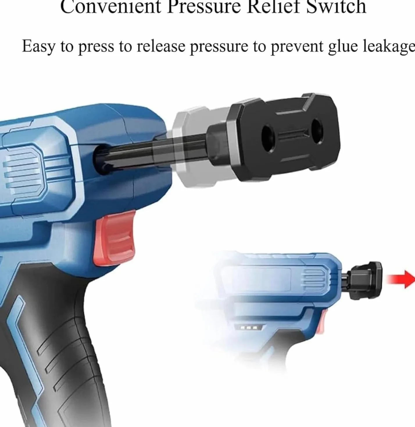 Bezprzewodowy pistolet uszczelniający, elektryczny aplikator dwukomponentowy 12 V, ciąg 8000 N, automatyczny wkład i pistolet do kiełbasy, zawiera 2 baterie dla wygody