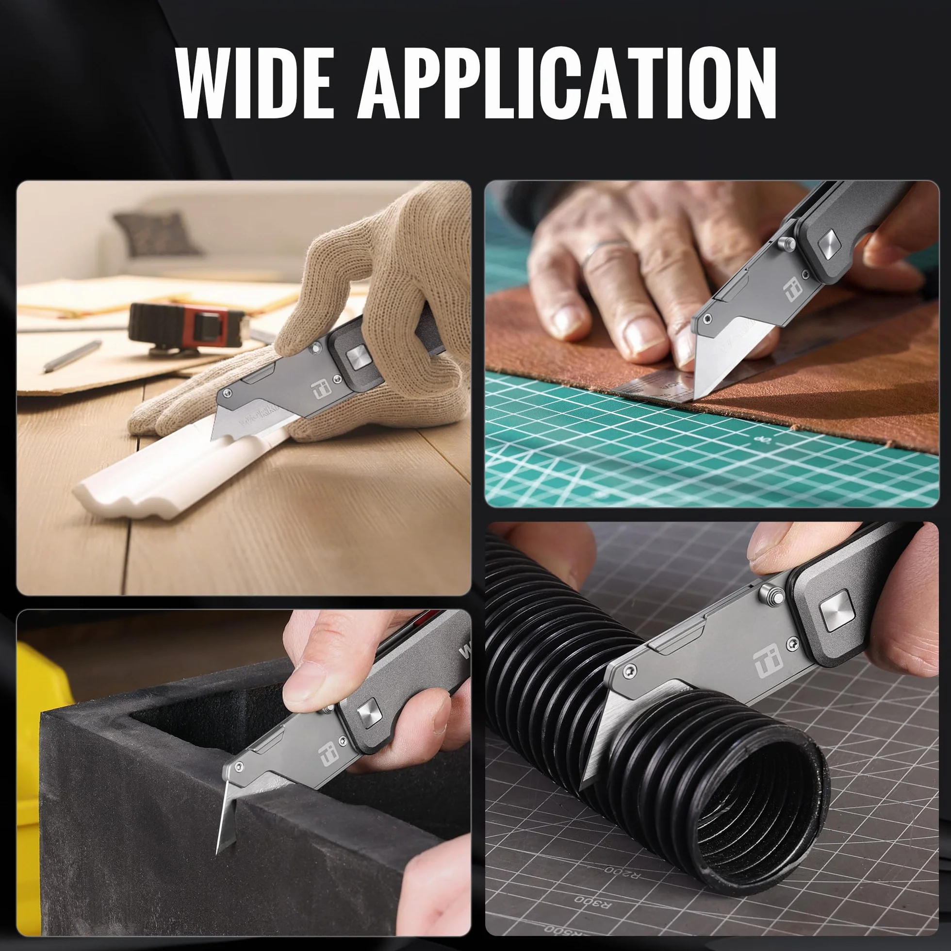 WORKPRO Titanium CNC nóż hobbystyczny z dodatkowymi 10 ostrzami, aluminiowym uchwytem