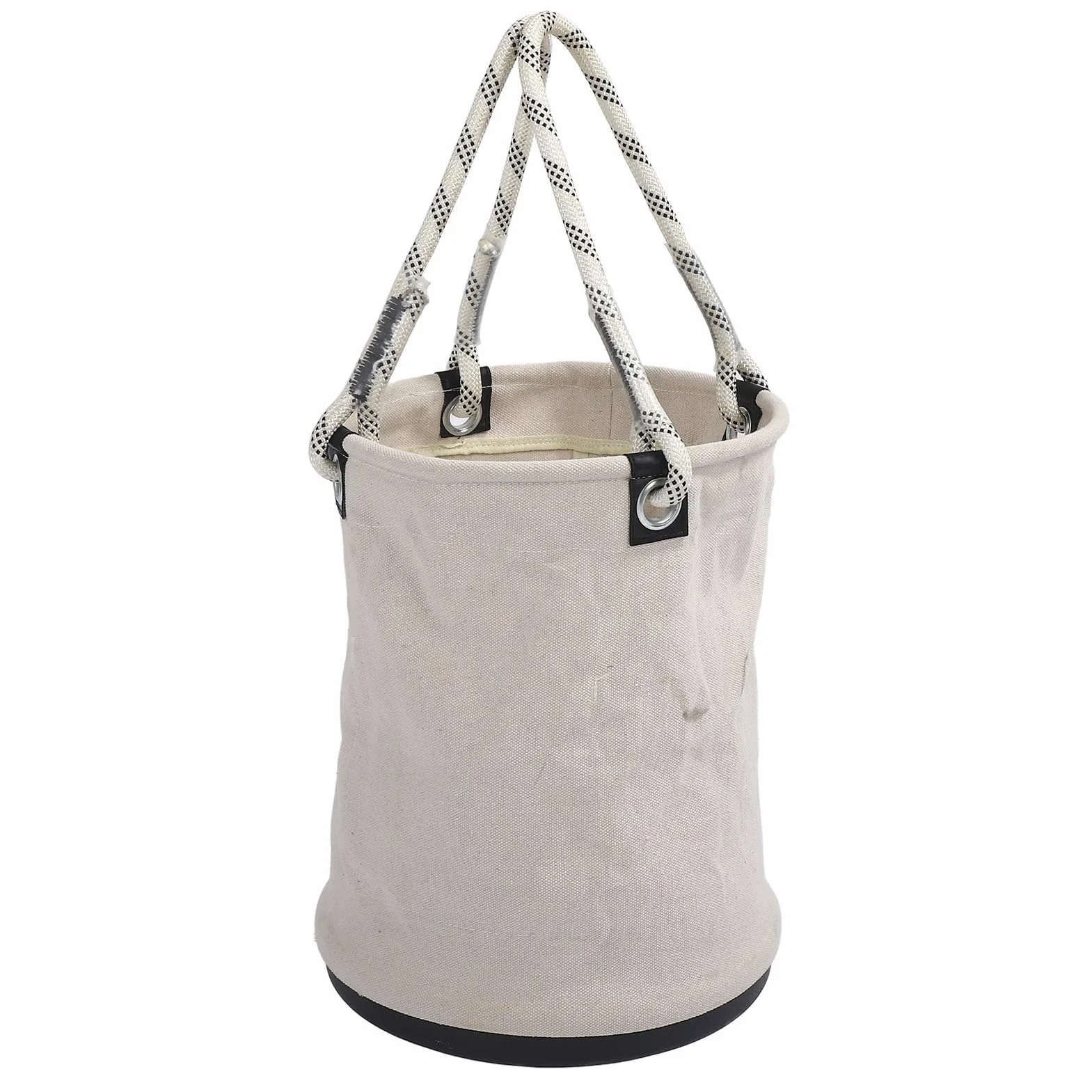LICAEVEY Wiadro Płócienne 40x30 Cm, Obciążenie 30 Kg, Wytrzymały Organizer na Narzędzia z Plastikowym Dnem, Składany Schowek na budowę (WHITE)