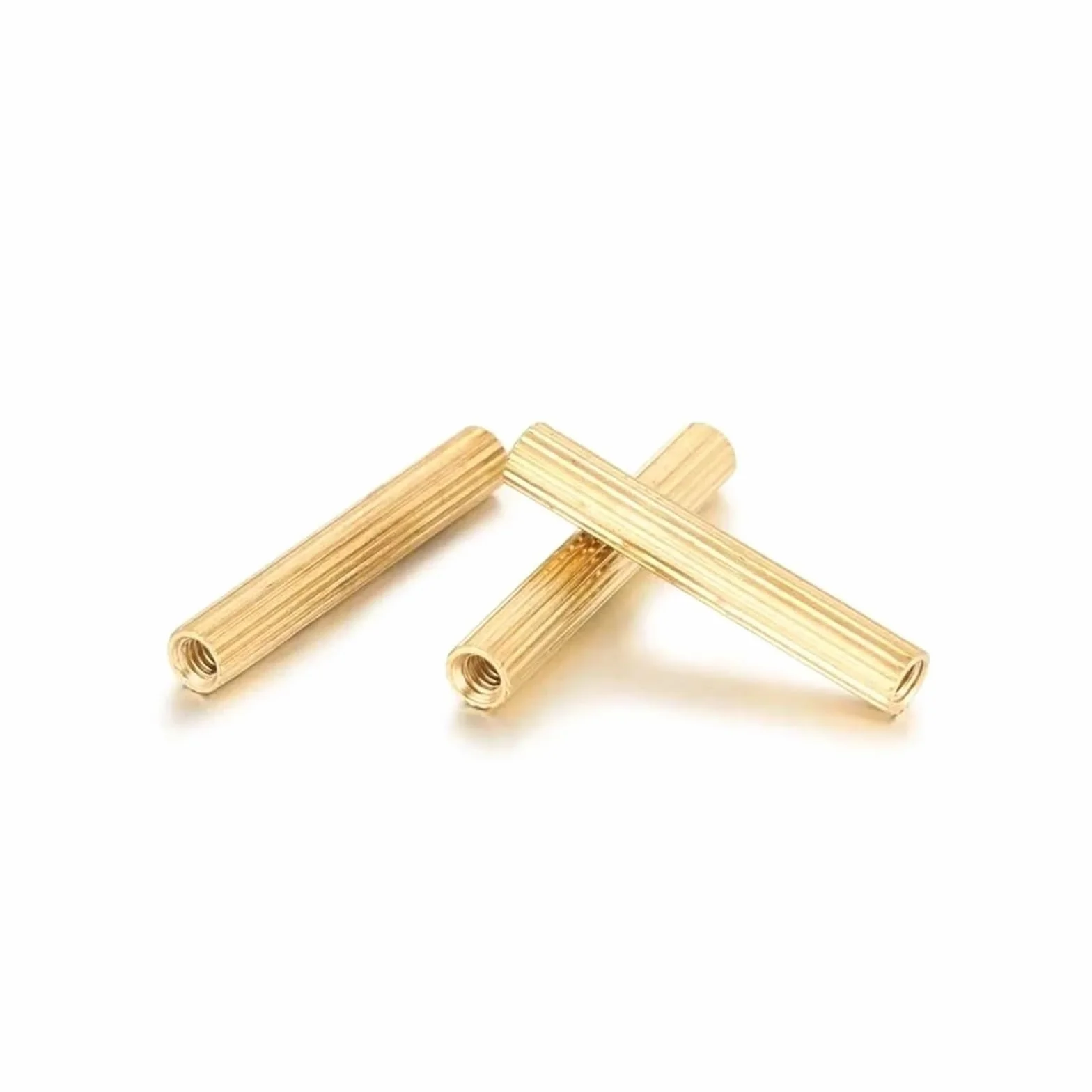 Podpory dystansowe i słupki dystansowe, Mosiężna okrągła podkładka dystansowa Złota M2x(3-40) mm 10-30szt