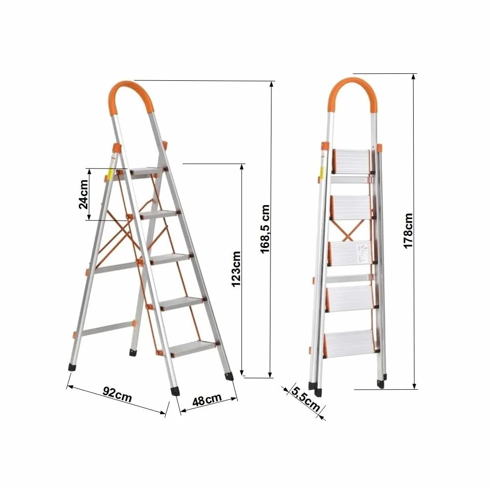 TREPPE Aluminiowa składana drabina 5 stopni