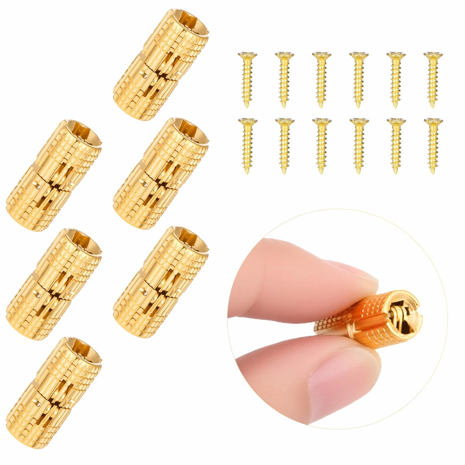 6 sztuk 8 mm zawias otworowy, mosiężny zawias beczkowy, niewidoczne, ukryte miedziane zawiasy miedziane, niewidoczne zawiasy do mebli z 24 śrubami, do pudełek prezentowych DIY