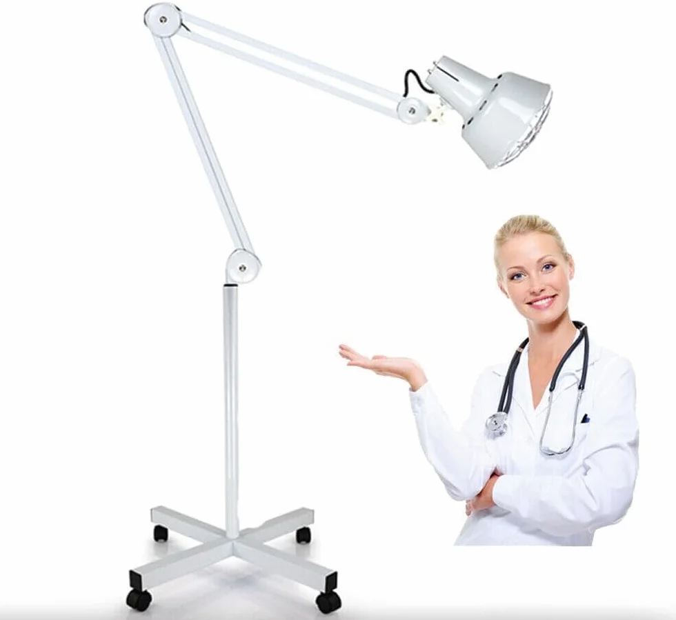 Lampa na podczerwień, 275 W, 220 V, terapia promiennikowa na podczerwień, regulowana lampa uzdrawiająca, lampa podłogowa z kółkami