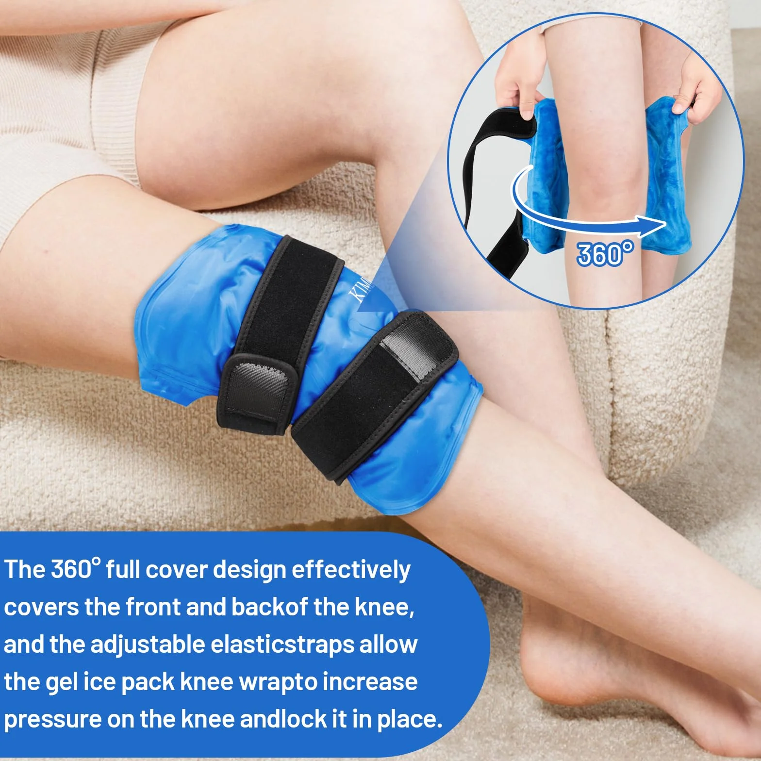 Żelowy Ice Pack do Złagodzenia Bólu Kolana, Wielokrotnego Użytku, Terapia Zimnym i Ciepłym Kompresem
