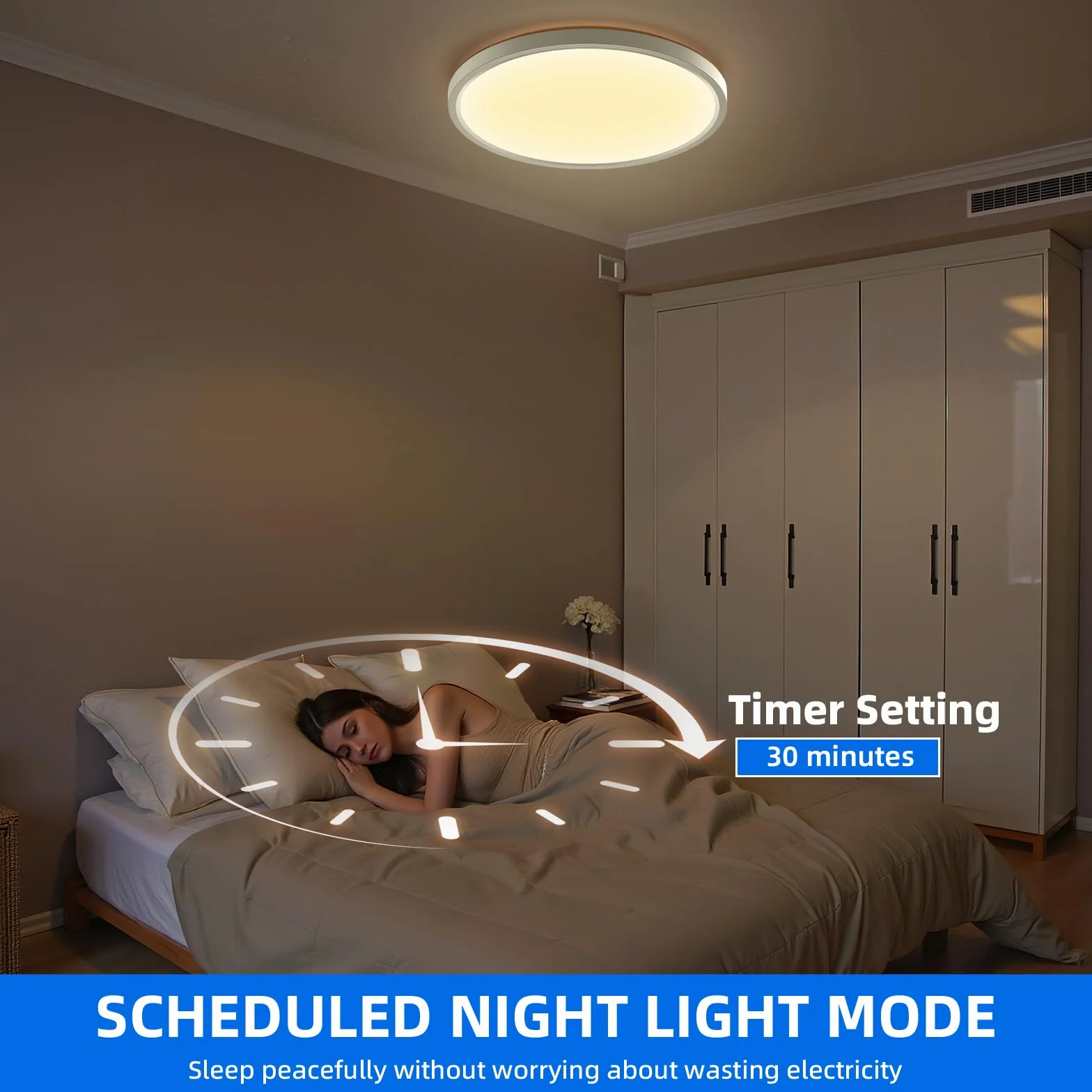 Lampa Sufitowa LED, Lampa Sufitowa 24W 2160LM z Pilotem Zdalnego Sterowania, 3000K-6500K 7 RGB Kolor Okrągła Cienka Nowoczesna Lampa Sufitowa do Sypialni Kuchni Biura łazienki Salonu - Ø 30cm
