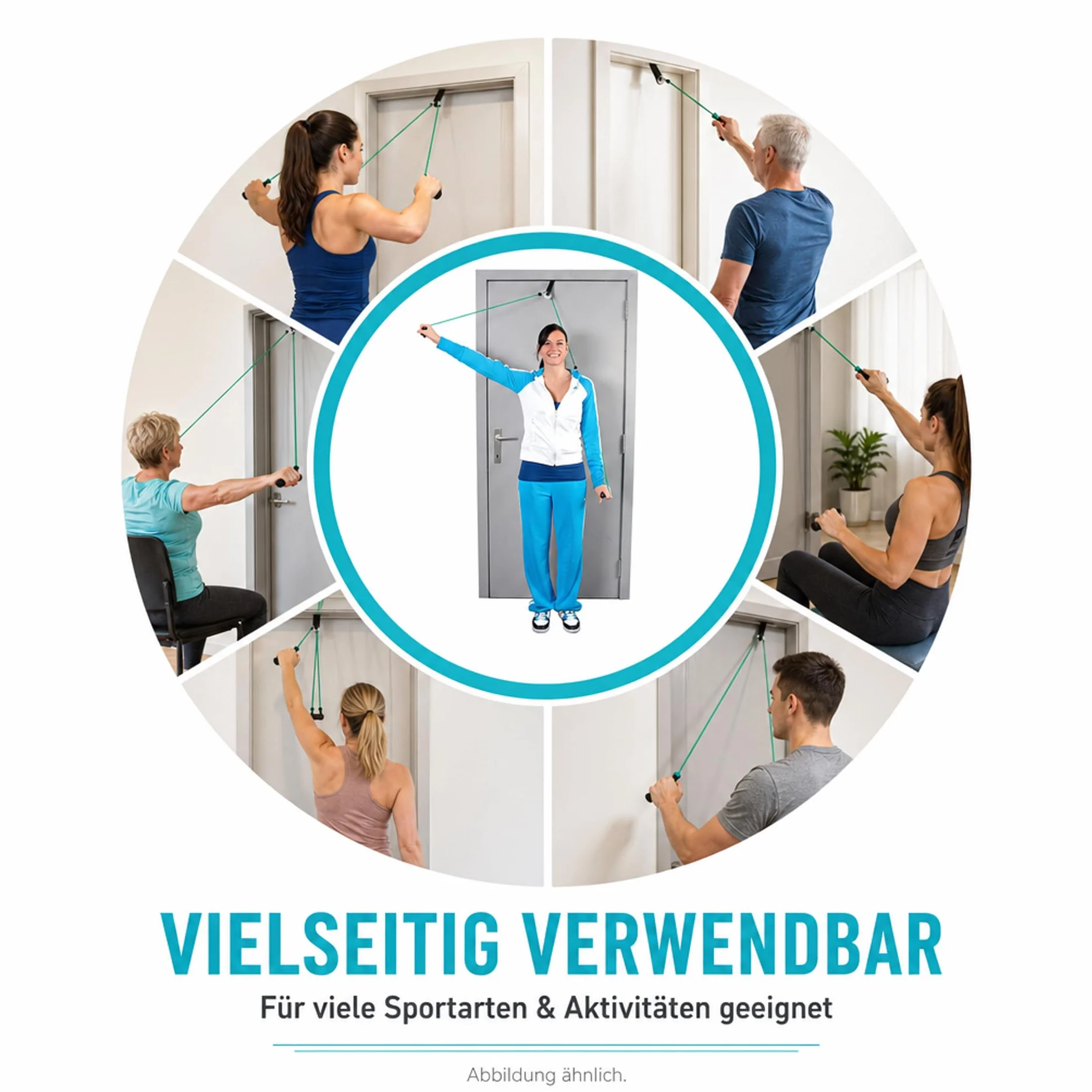 Pulley zestaw do treningu ramion linka linowa uchwyty mocowanie rehabilitacja