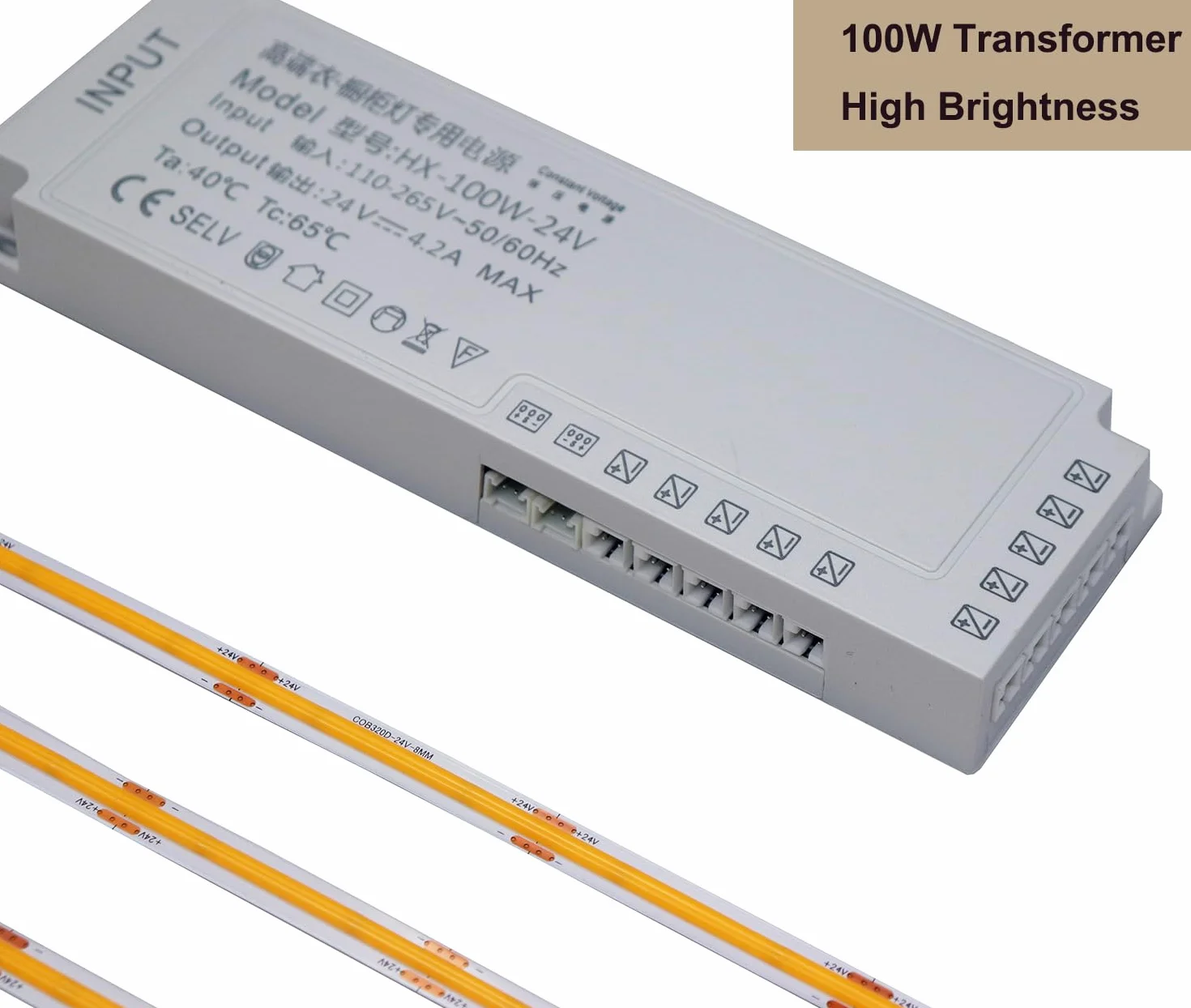 10 pasków LED COB - Błyszcząca obudowa pod światło szafki, czujnik dotykowy, półka do sypialni, szafa, szafa, wydajne oświetlenie (ciepła biel, 10 x 2 taśm LED