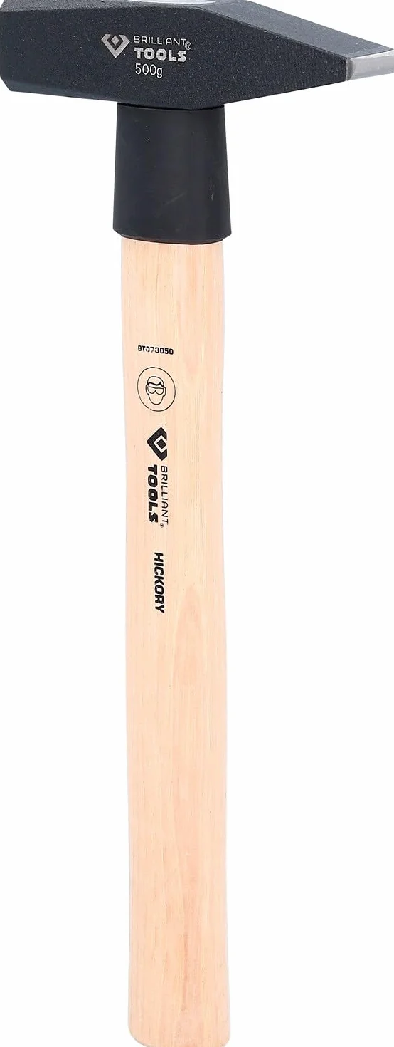 BRILLIANT TOOLS BT073050 młotek ślusarski z trzonkiem Hickory, 500 g [Powered by KS Tools]