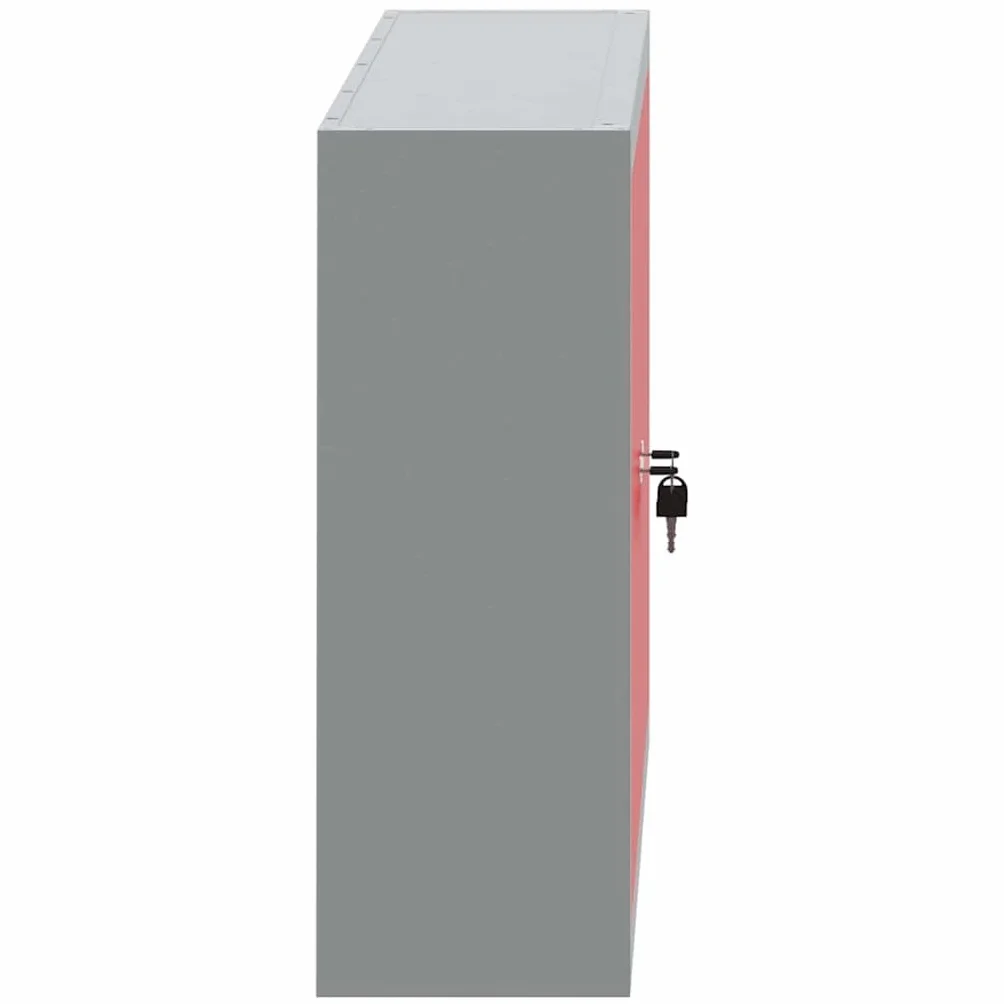 Szafka na narzędzia z regałem, szafka warsztatowa ze stali i materiału drewnopochodnego, zamykana na 2 zamki krzywkowe, 3 półki, 100 x 20 x 55 cm, do garażu, piwnicy, warsztatu, systemu