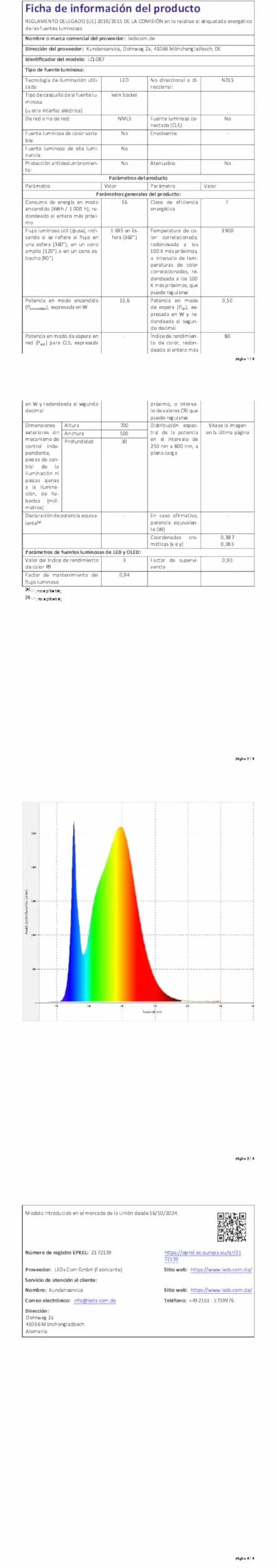 ledscom.de 2 lustra LED BALI z oświetleniem, 50 cm x 70 cm, 1695 lm, biały
