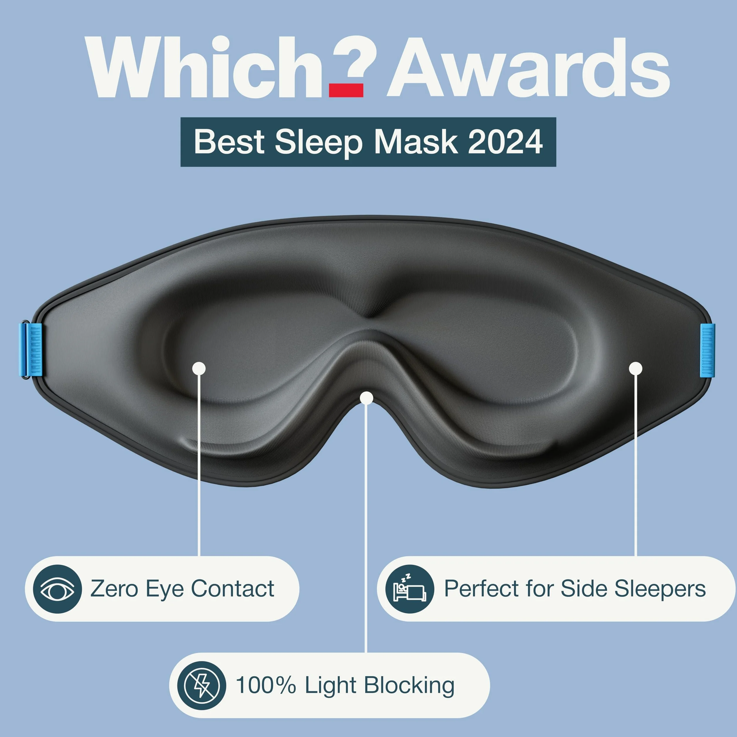MyHalos Maska do spania – 2 maski na oczy do spania – 100% zaciemniająca maska do spania dla kobiet i mężczyzn, 3D maska do spania bez ucisku, nagradzany design, przyjazna dla rzęs i oddychająca