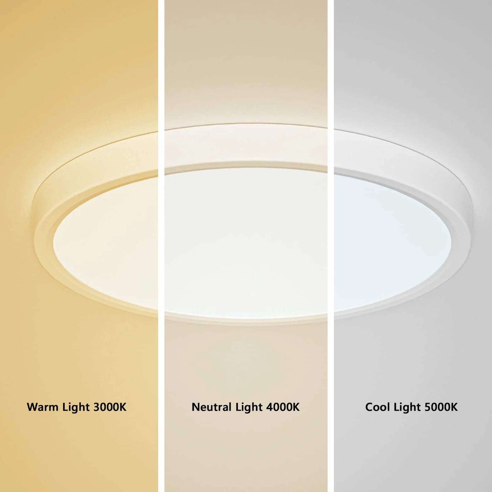 Lampa sufitowa LED 24 W, regulowana temperatura kolorów, 2347 LM Biurowe, dla łazienki, kuchni, przedpokoju i balkonu (3000K/4000K/5000K, 24W)