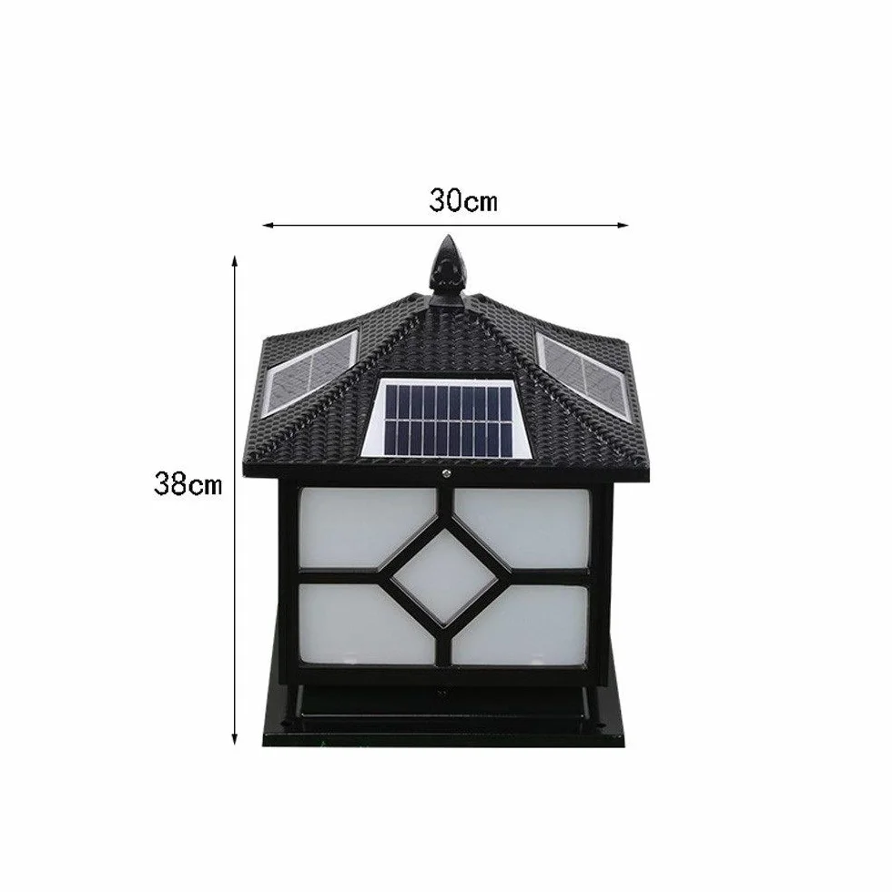 Słupkowe lampy ogrodowe Solarne lampy słupkowe LED Kwadratowe czarne aluminiowe metalowe Retro Solar Power Stigma Bollard Light Dziedziniec Oświetlenie krajobrazu Lampa słupkowa