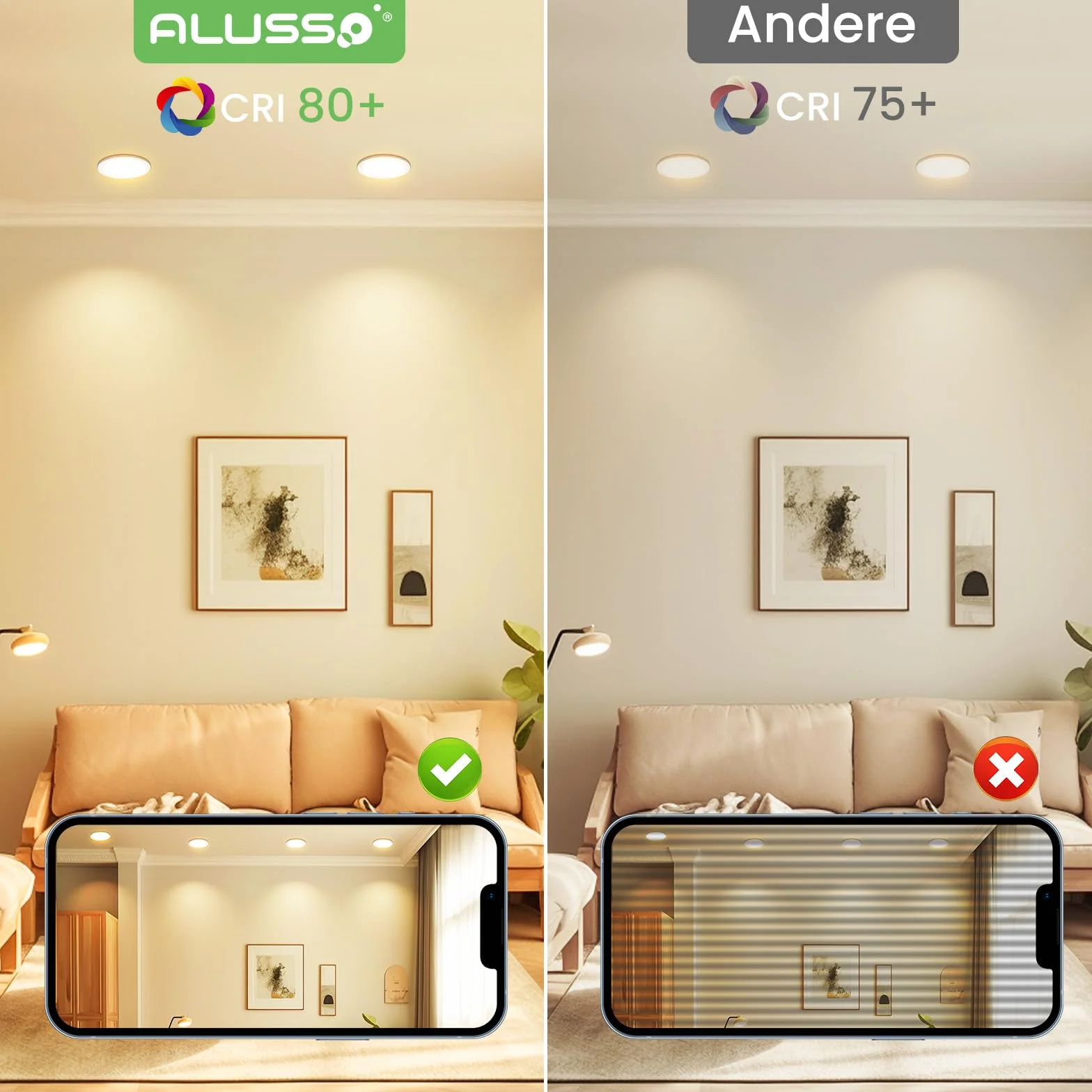 ALUSSO reflektory LED wpuszczane 10W 230V 700lm 3000K IP44 płaskie