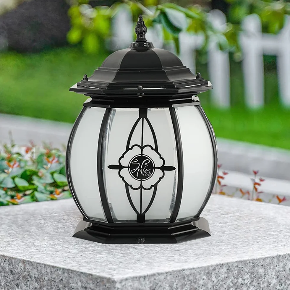 Lampy słupkowe na zewnątrz, oświetlenie ogrodowe, oświetlenie talii, solarne światła słupkowe, zewnętrzne, ogrodowe, wodoodporne, solarne światło ogrodzeniowe, LED, światło słupkowe, na słupki, taras, ogrodzenie, filar, ścieżkę (kolor: czarny, rozmiar: