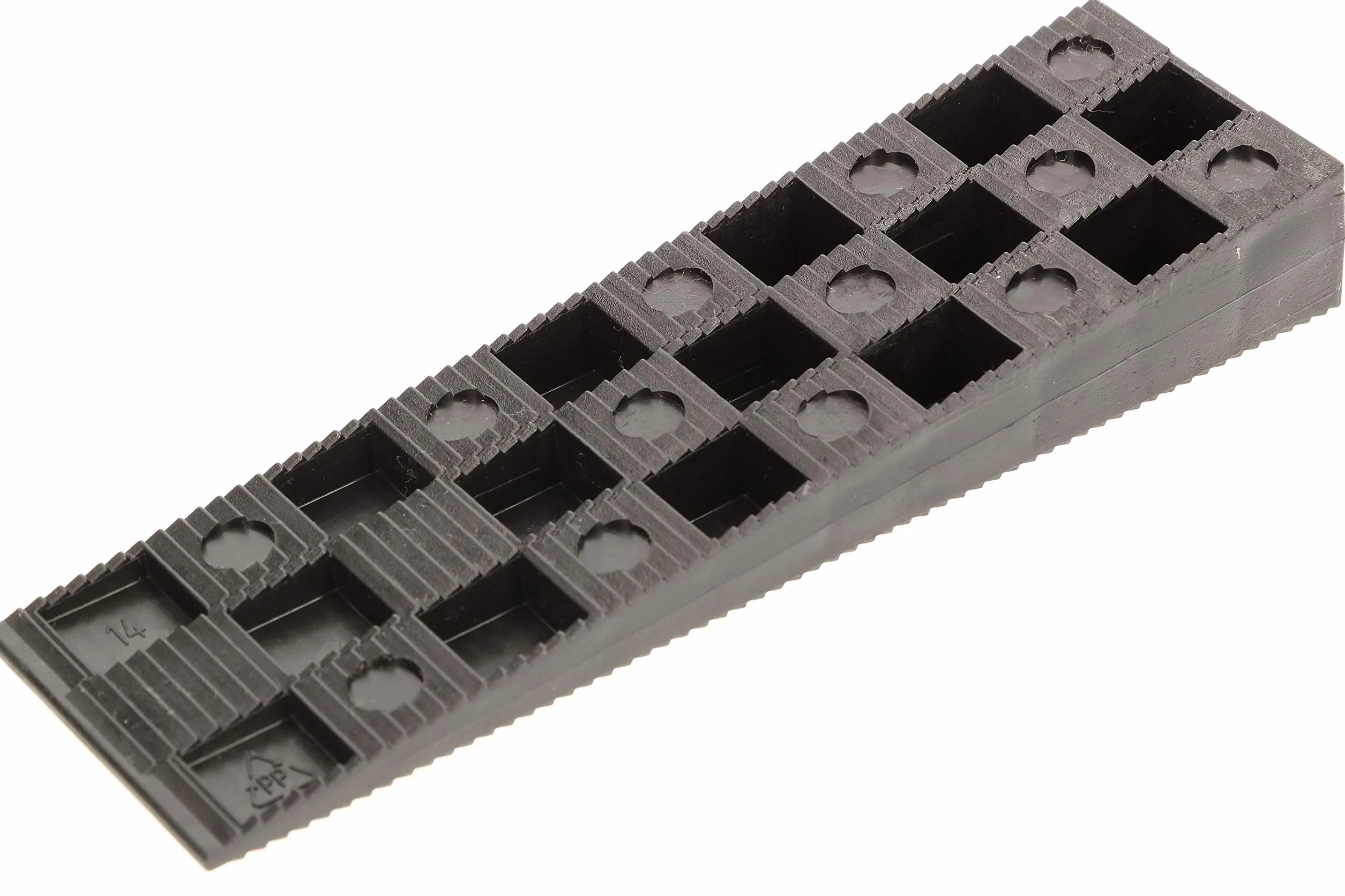 KOTARBAU® Zestaw 25 klinów montażowych z tworzywa sztucznego 150 x 44 x 20 mm do okien, drzwi, ościeżnic drzwiowych, ram okiennych, kolor czarny