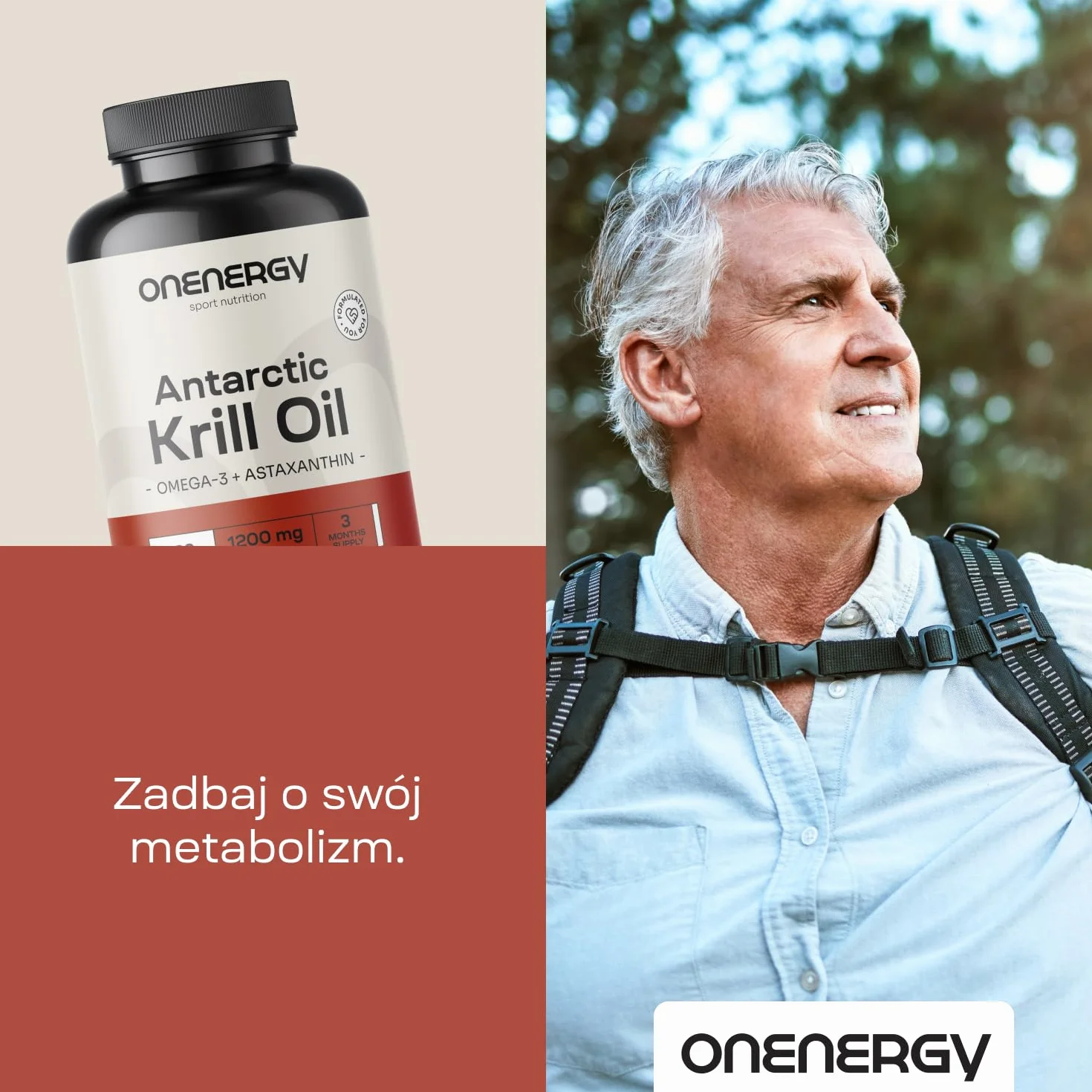 Olej z kryla 1200 mg Omega-3 cholina astaksantyna 180 kapsułek