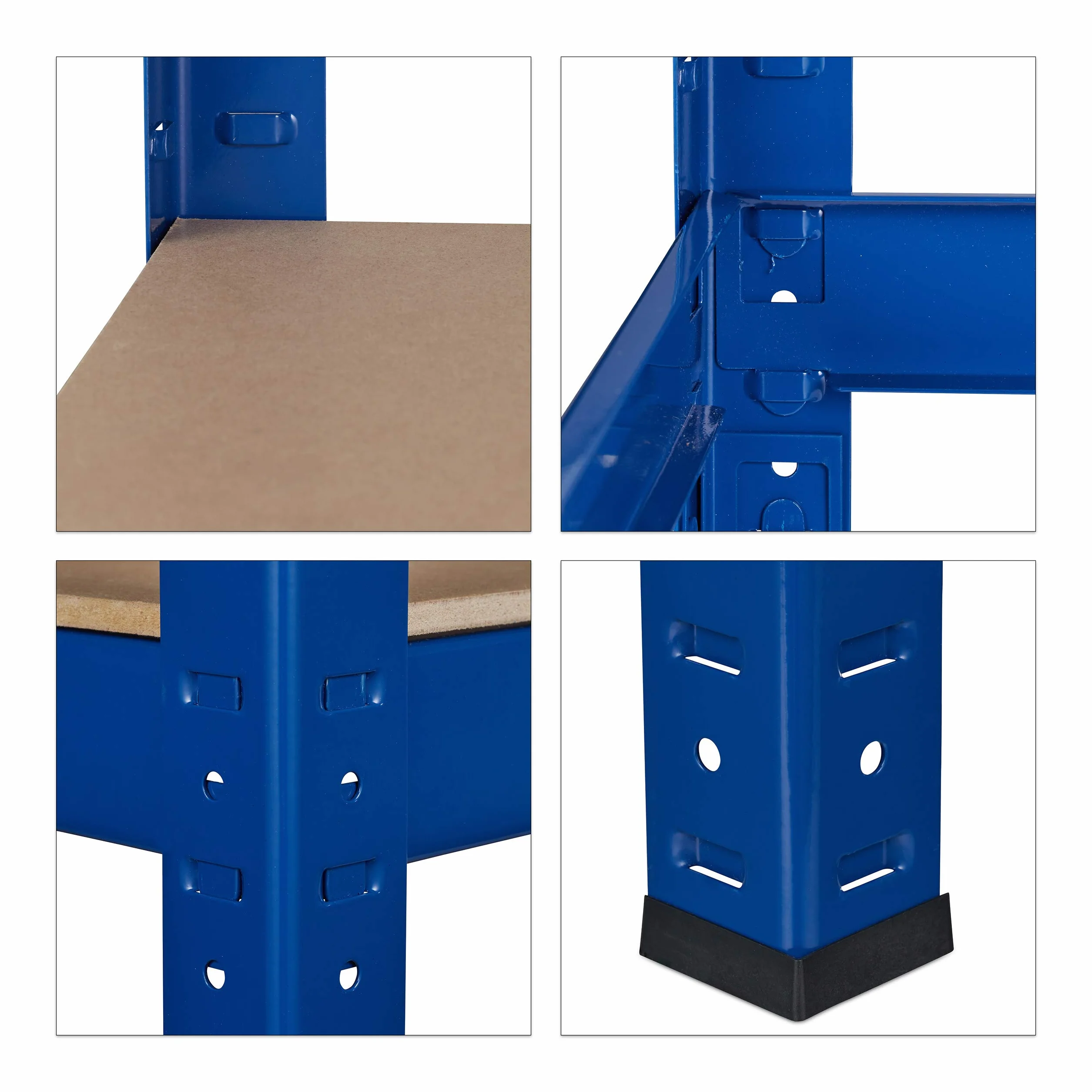 Relaxdays Regał XL stal 220x100x45 cm nośność 1325 kg 5 półek niebieski
