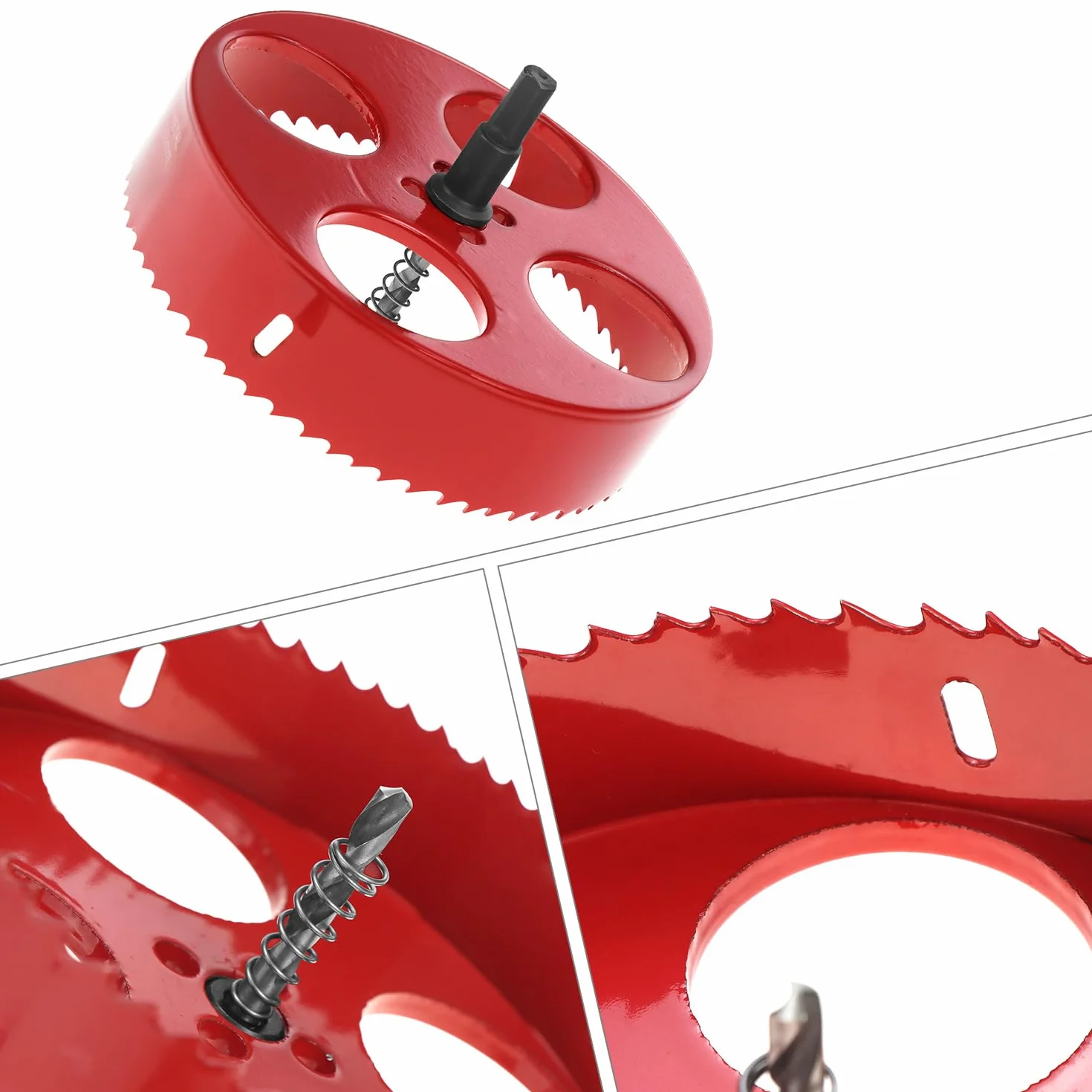 QWORK® Otwornica 150mm, otwornica bimetalowa HSS M42, z chwytem sześciokątnym i wiertłem do aluminium, żelaza i drewna
