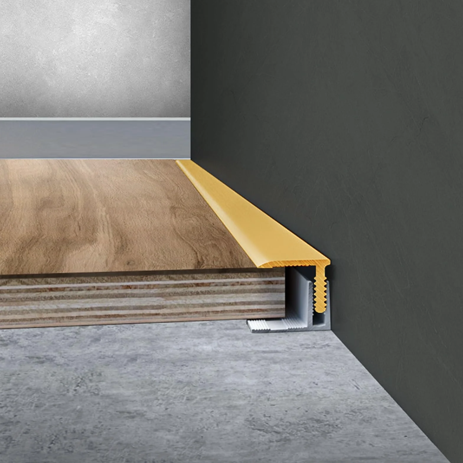 L Mold Listwa przejściowa podłogowa z szyną, 100–240 cm, miedziana krawędź do drewna na płytki, winyl, cement, długość 1,4 m, 15 x 12 mm, idealna do progów wejściowych i bezszwowych rozwiązań